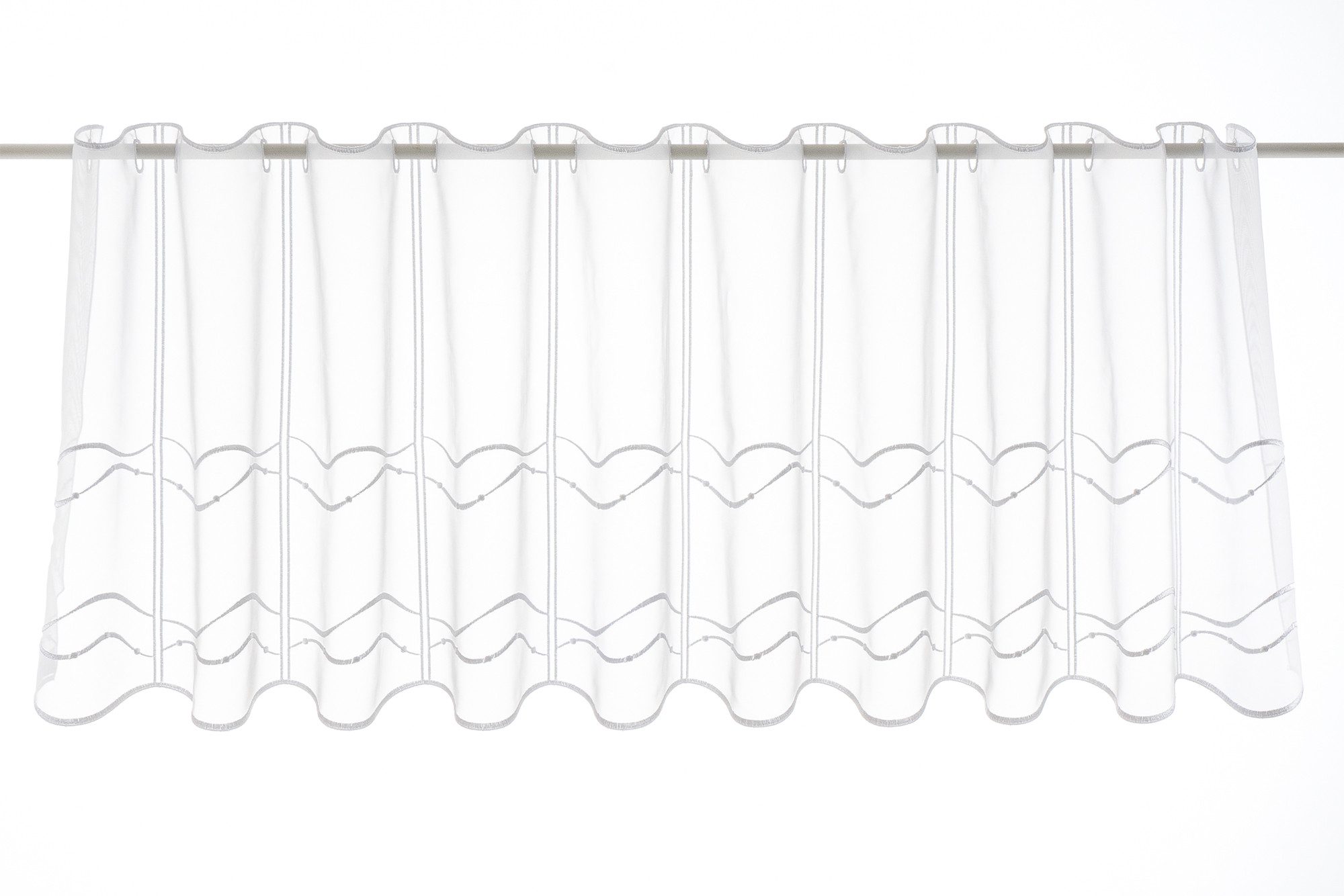 Gardinen Kranzusch Scheibengardine geschwungene Stick-Borte, Stangendurchzu günstig online kaufen