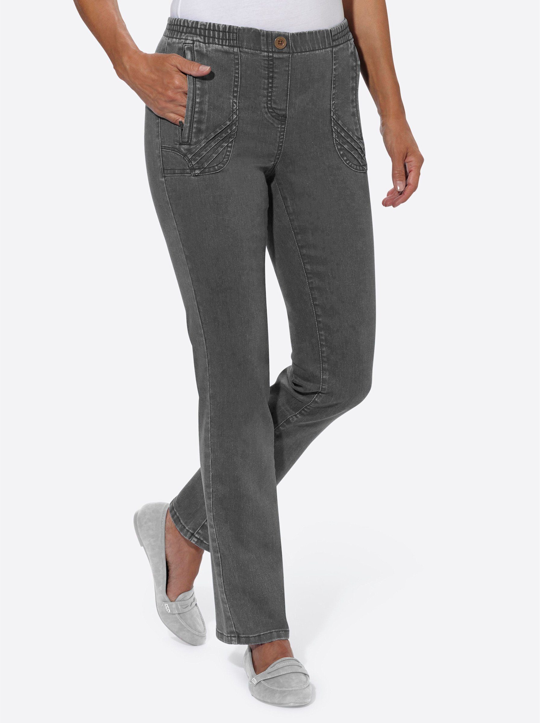 WITT stone-grey-denim Bequeme WEIDEN Jeans