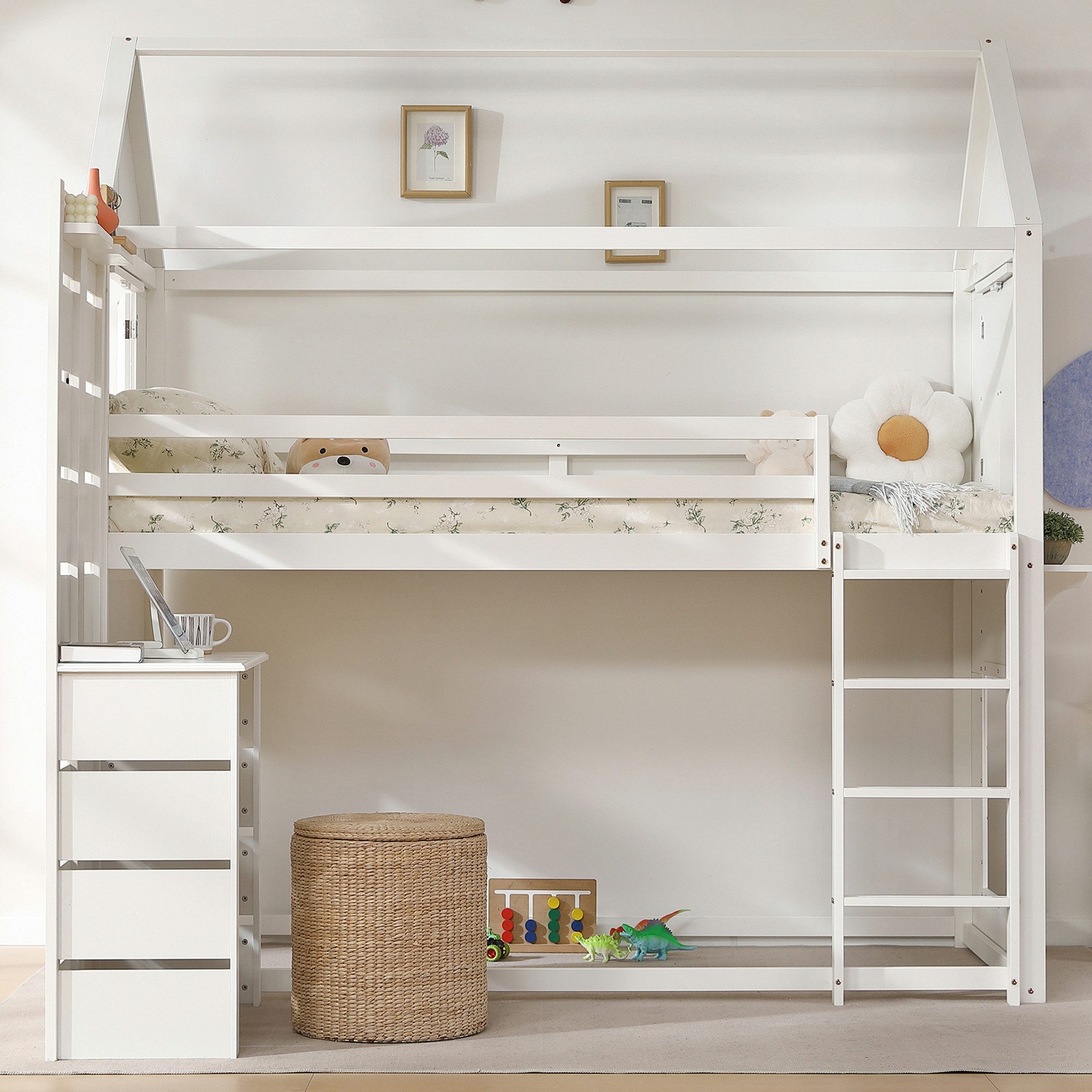 Flieks Etagenbett, Kinderbett Hausbett 90x200cm mit günstig online kaufen