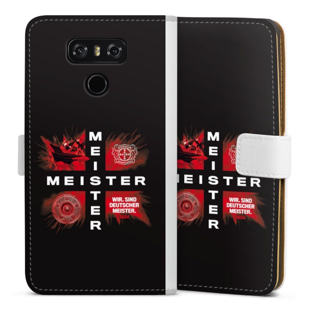 DeinDesign Handyhülle Bayer 04 Leverkusen Meister Offizielles Lizenzprodukt, LG G6 Hülle Handy Flip Case Wallet Cover Handytasche Leder