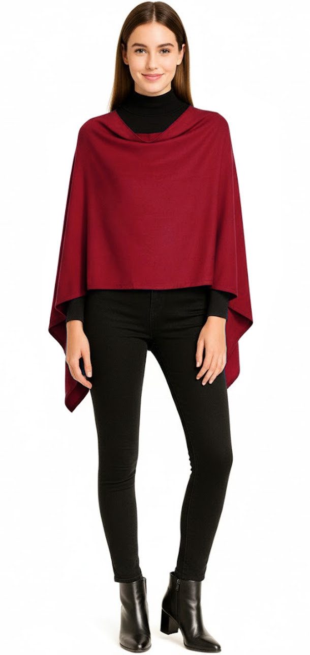dy_mode Strickponcho Damen Poncho in Unifarben Weiches Strickponcho Cape He günstig online kaufen