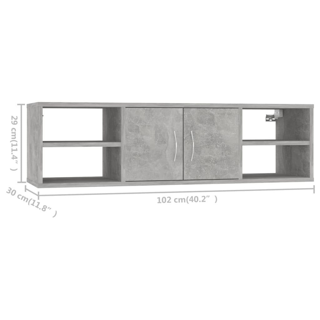 furnicato Wandregal Betongrau 102x30x29 cm Holzwerkstoff, günstig online kaufen