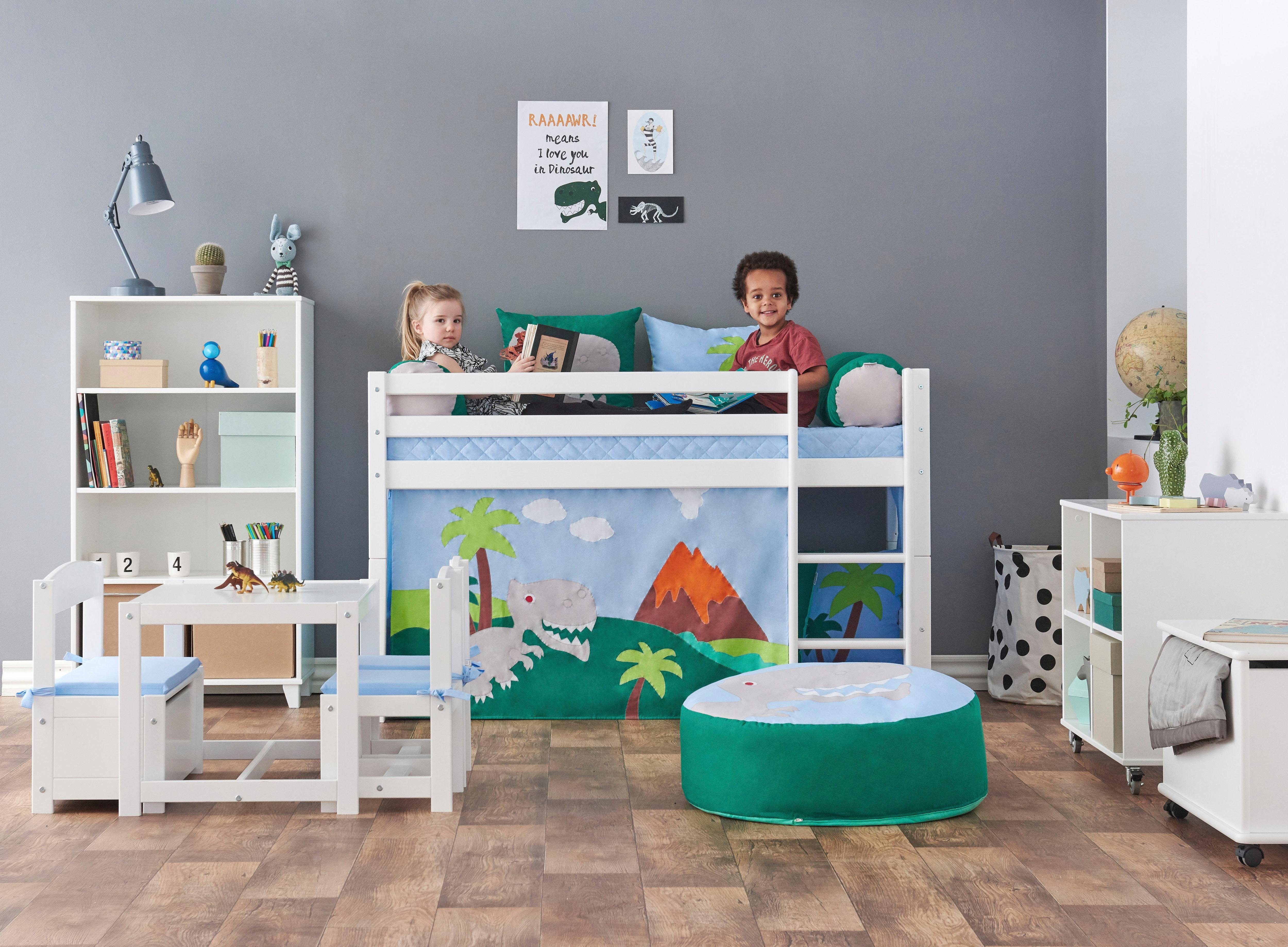 Hoppekids Hochbett Dinosaurier Inkl Vorhang Set