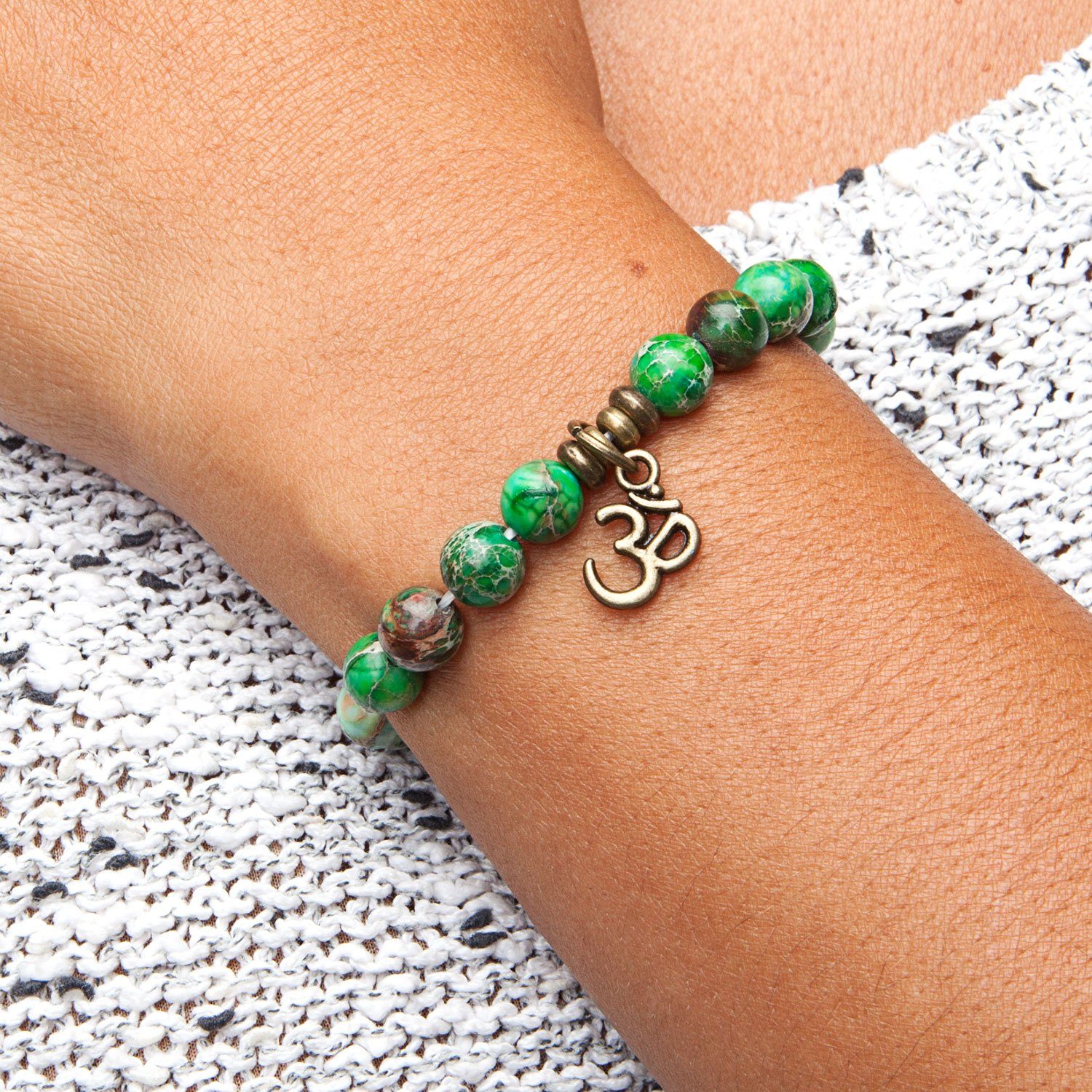 bodhi Perlenarmband Mala Armband mit grüner günstig online kaufen