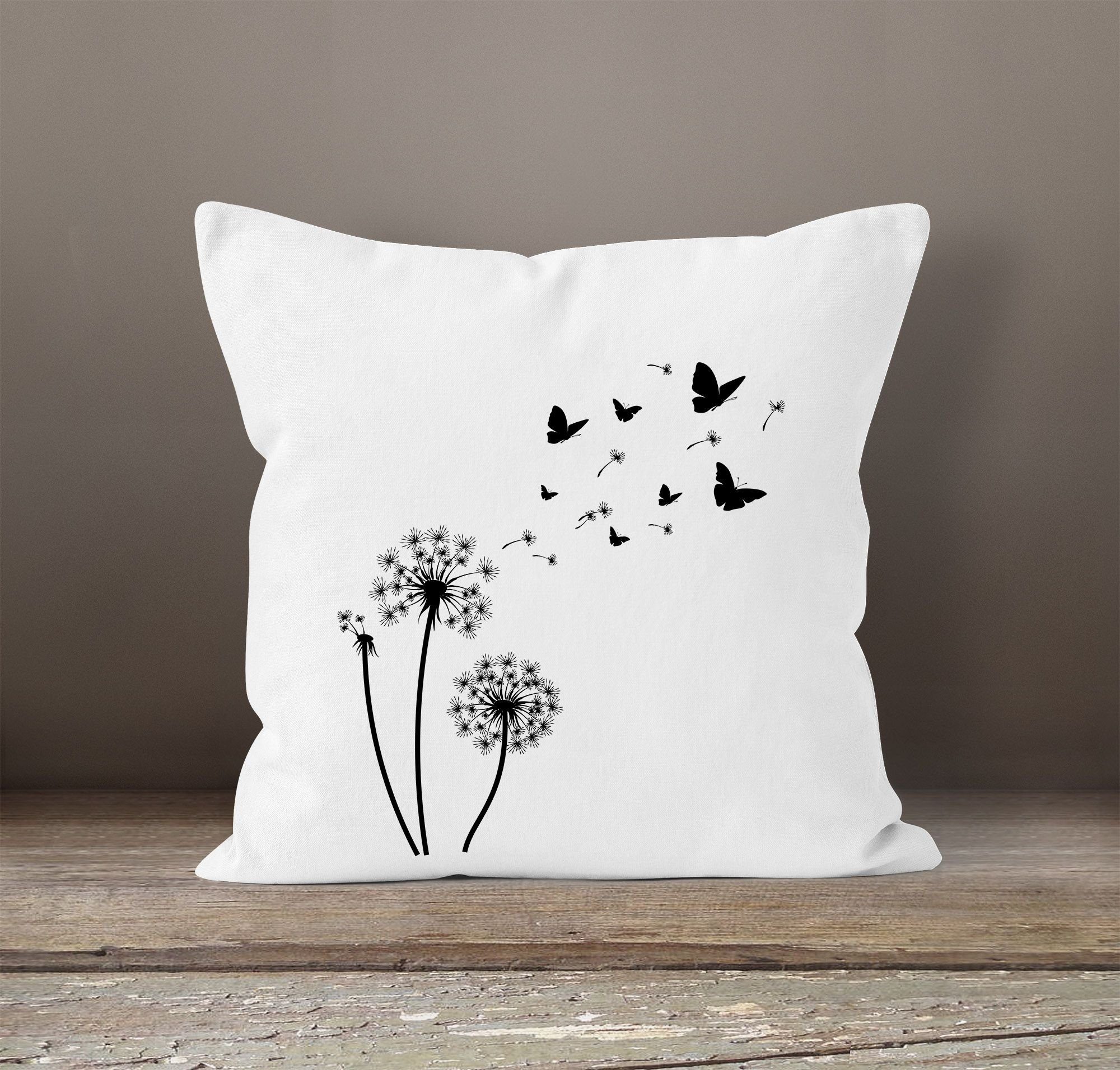 Autiga Dekokissen Kissenbezug Pusteblume Schmetterlinge Dandelion günstig online kaufen