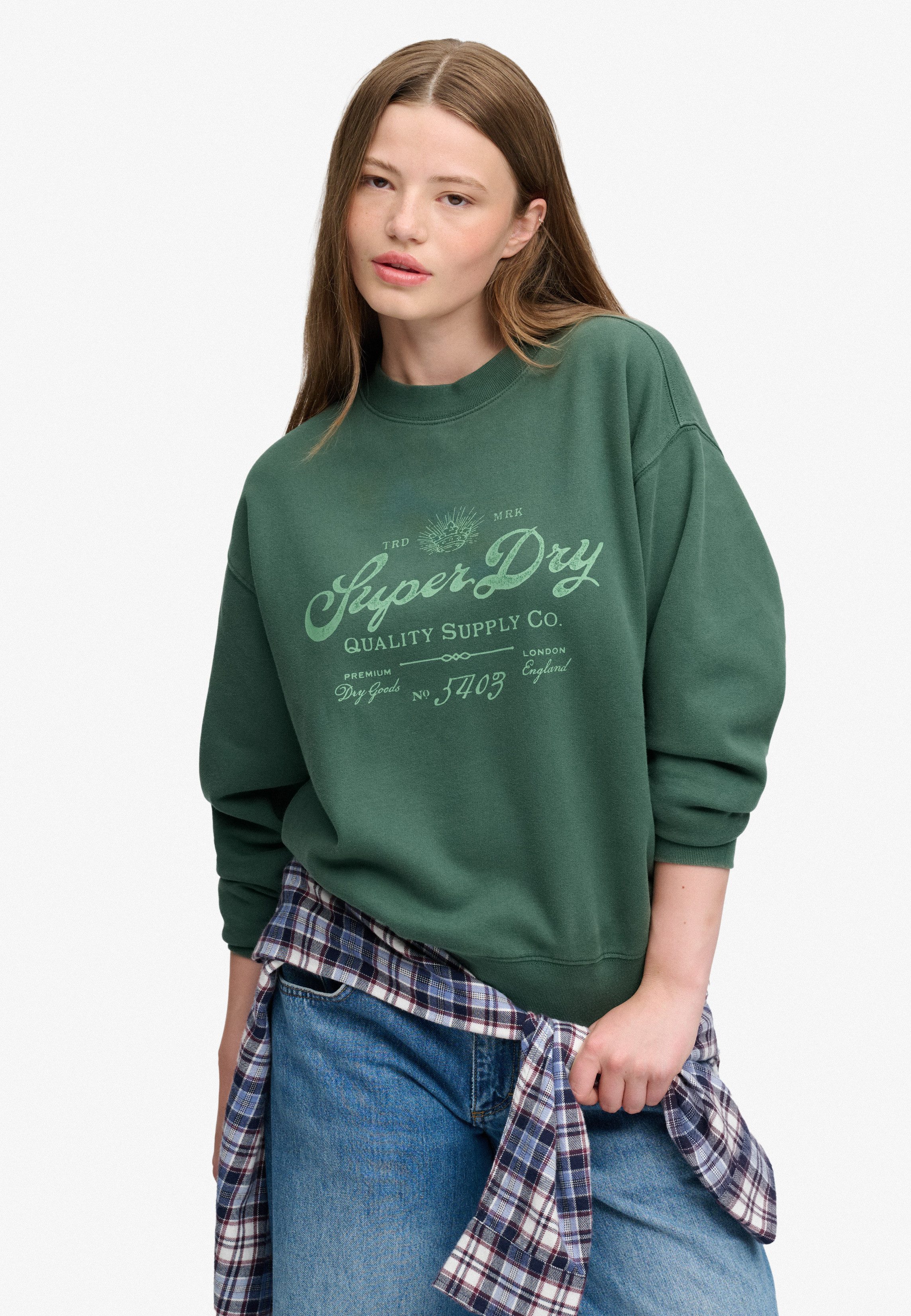 Superdry Sweatshirt VINTAGE WORKWEAR CREW Baumwollmischung, relaxed fit