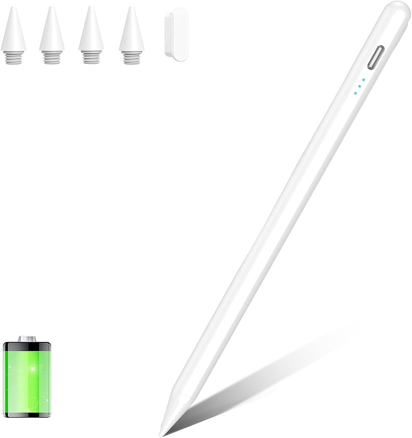 COOL-i ® Eingabestift Stylus-Stift für iPad (2018-2023),4 Ersatzspitzen und Palm Rejection kompatibel mit iPad 9/8/7/6, Mini 6/5, Air 4/3, Pro 11''/12.9''