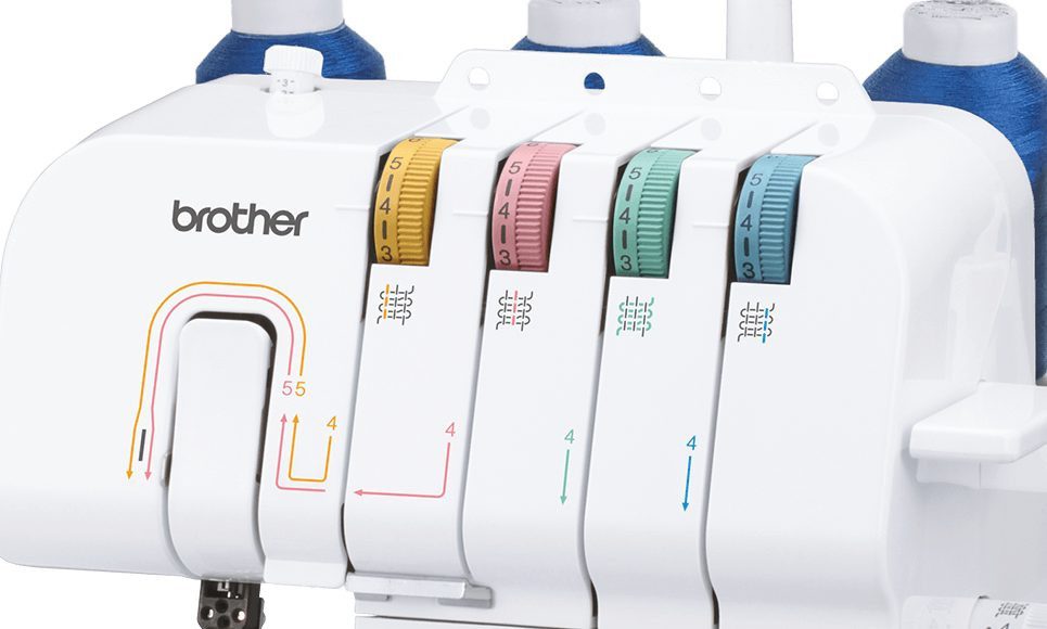Brother Nähmaschine Overlock 1034DX, Freiarmnähen, Nähfuß mit Schnappbefestigung