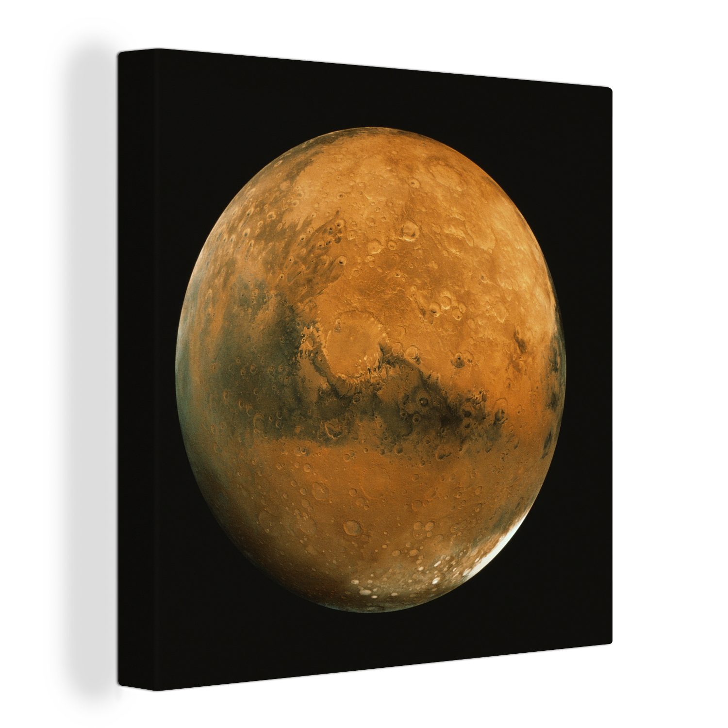 OneMillionCanvasses® Leinwandbild Mars an einem dunklen Himmel, (1 St), Leinwand Bilder für Wohnzimmer Schlafzimmer