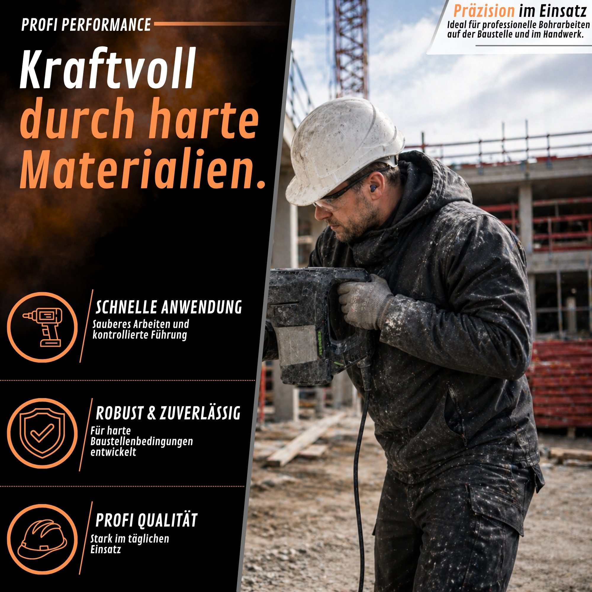 BTEC Diamanttrockenbohrer Diamant Bohrkrone 180mm Ø 32mm SDS + Adapter lang mit Zentrierbohrer, Ø 32 mm – Bild 5 von 5