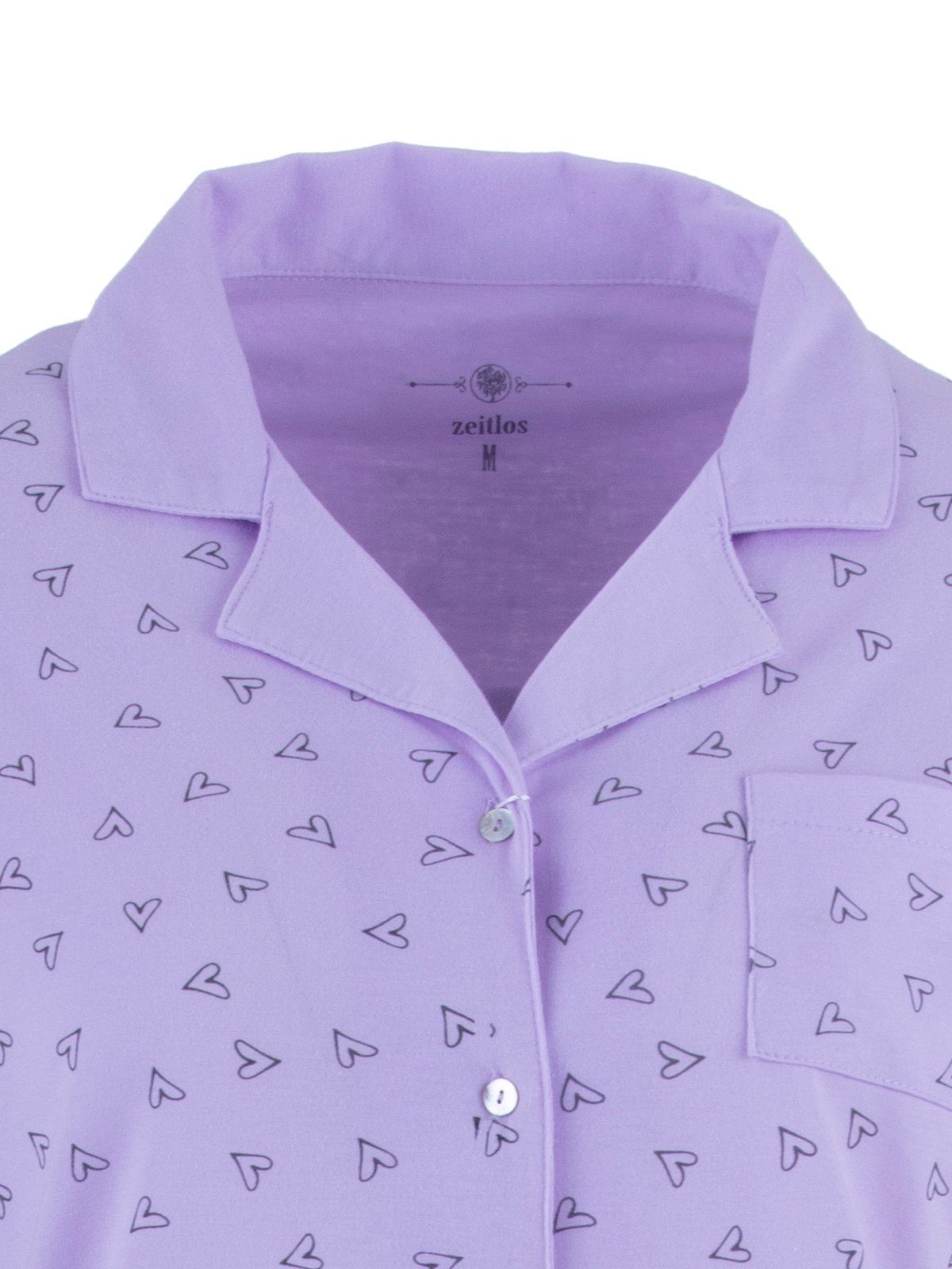 zeitlos Nachthemd Nachthemd Langarm - Herz Reverkragen