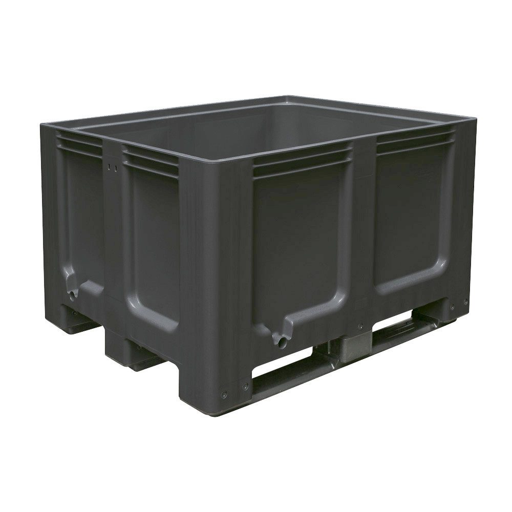 BRB-Lagertechnik Aufbewahrungsbox Großbox mit 3 Kufen, LxBxH 1200x1000x760 mm, geschlossen, Stabile Großbox im Maß der Euro-Palette