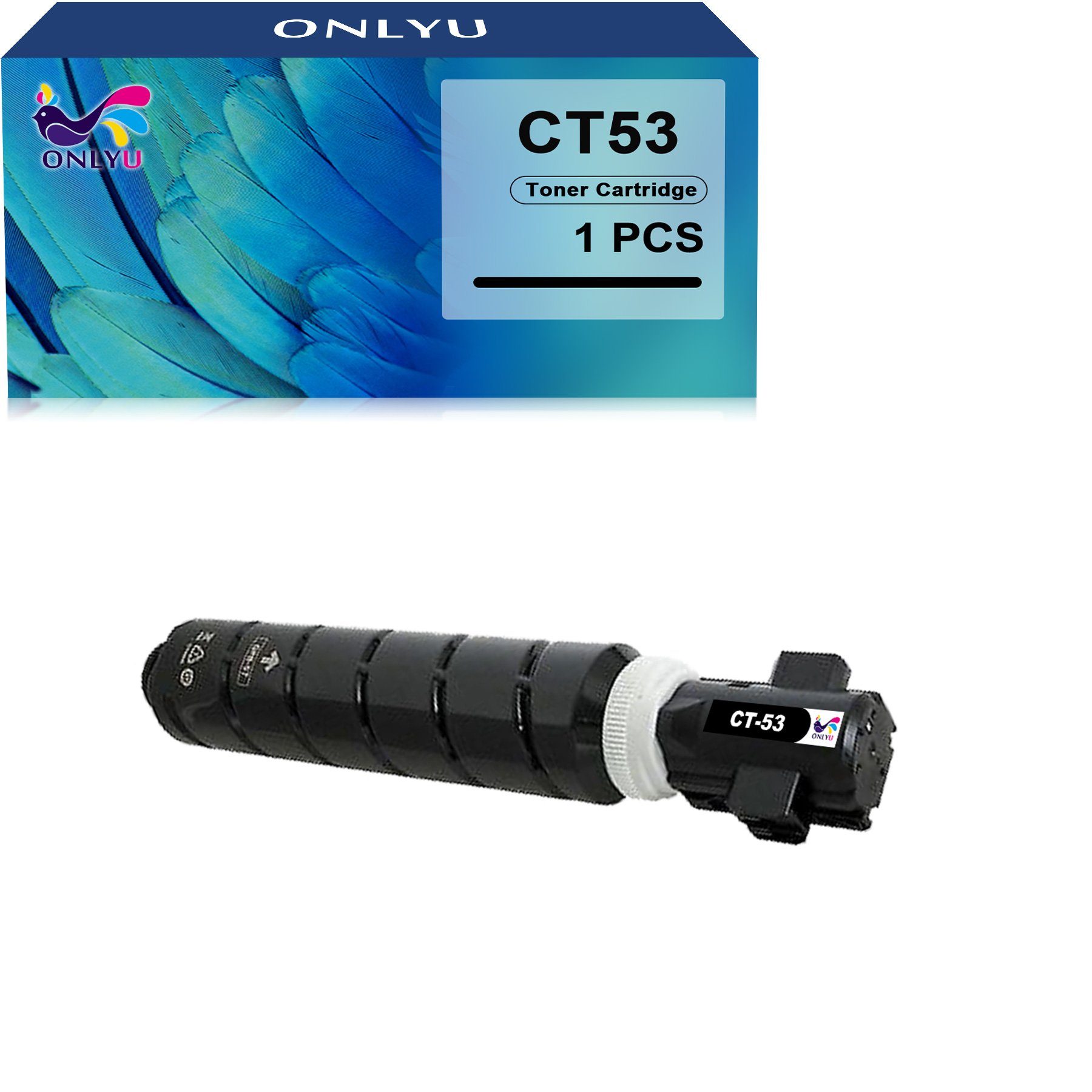 ONLYU Tonerpatrone C-EXV 53 Toner Schwarz kompatibler für Canon C EXV53, (ca.42.100 Seiten), für Canon IR4525i IR4535i IR4545i IR4551i IR4555i