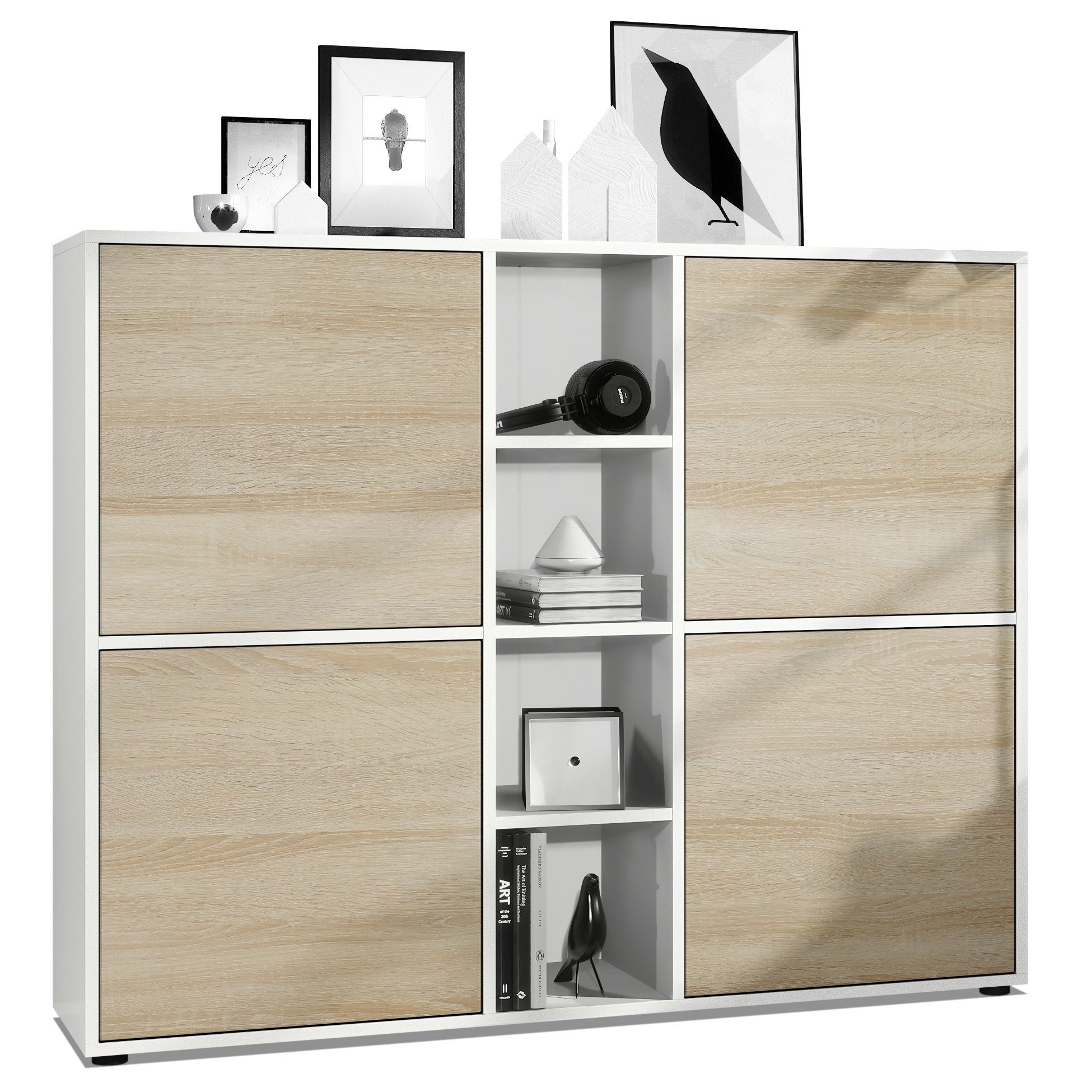 Vladon Highboard Cuba V3 (Highboard, Schrank Anrichte Cuba V3 mit 12 Fächer günstig online kaufen
