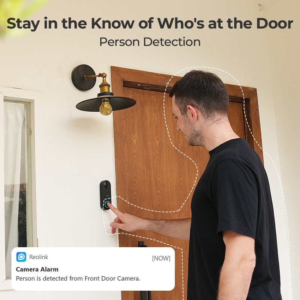 Reolink Smart Home Türklingel Video Doorbell PoE 5MP (Außenbereich, Gegensprechfunktion,180° Ultraweitwinkel,Personenerkennung,IP65) – Bild 4 von 5