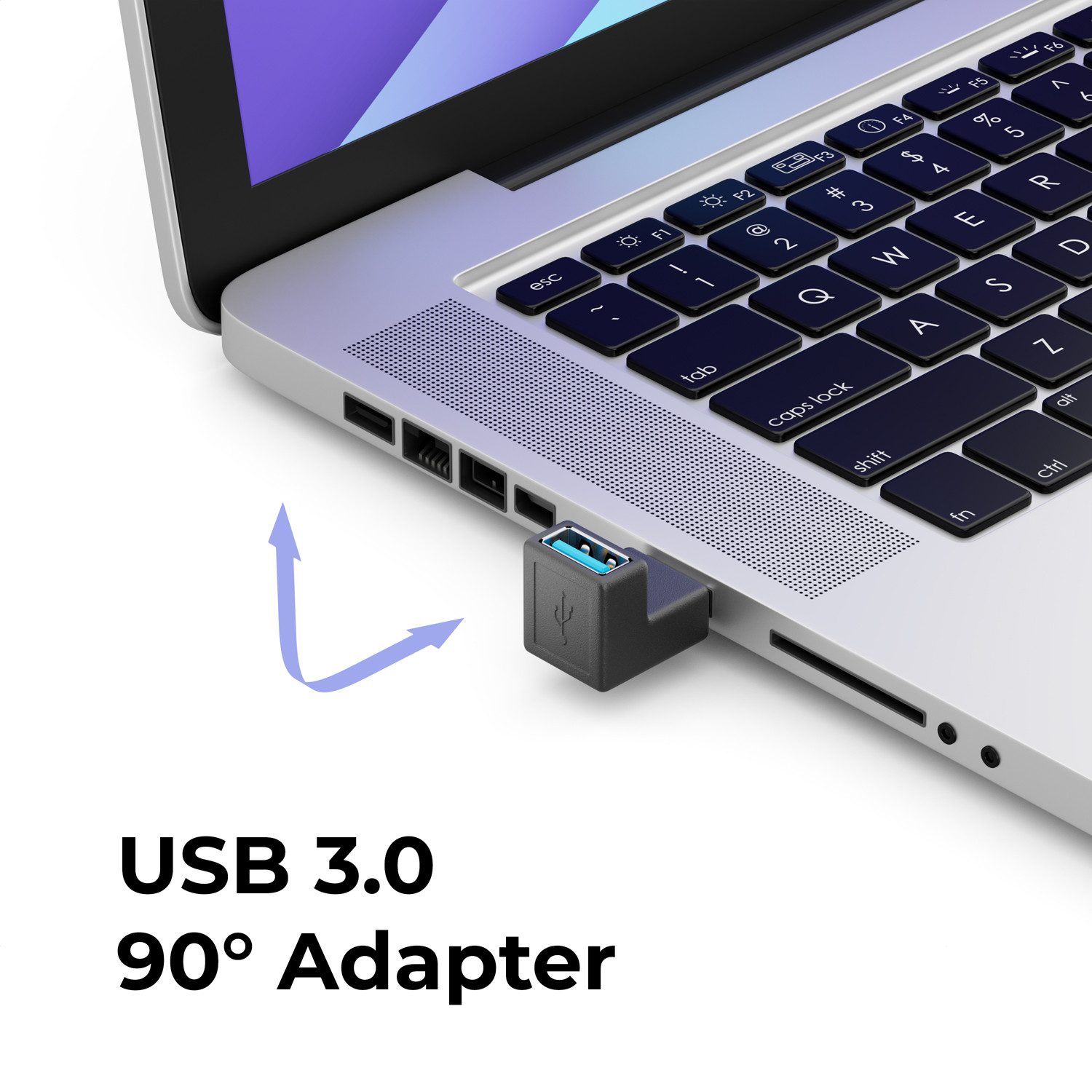deleyCON deleyCON USB 3.0 Winkel Adapter - 90° Grad Winkeladapter - A-Stecker USB-Adapter