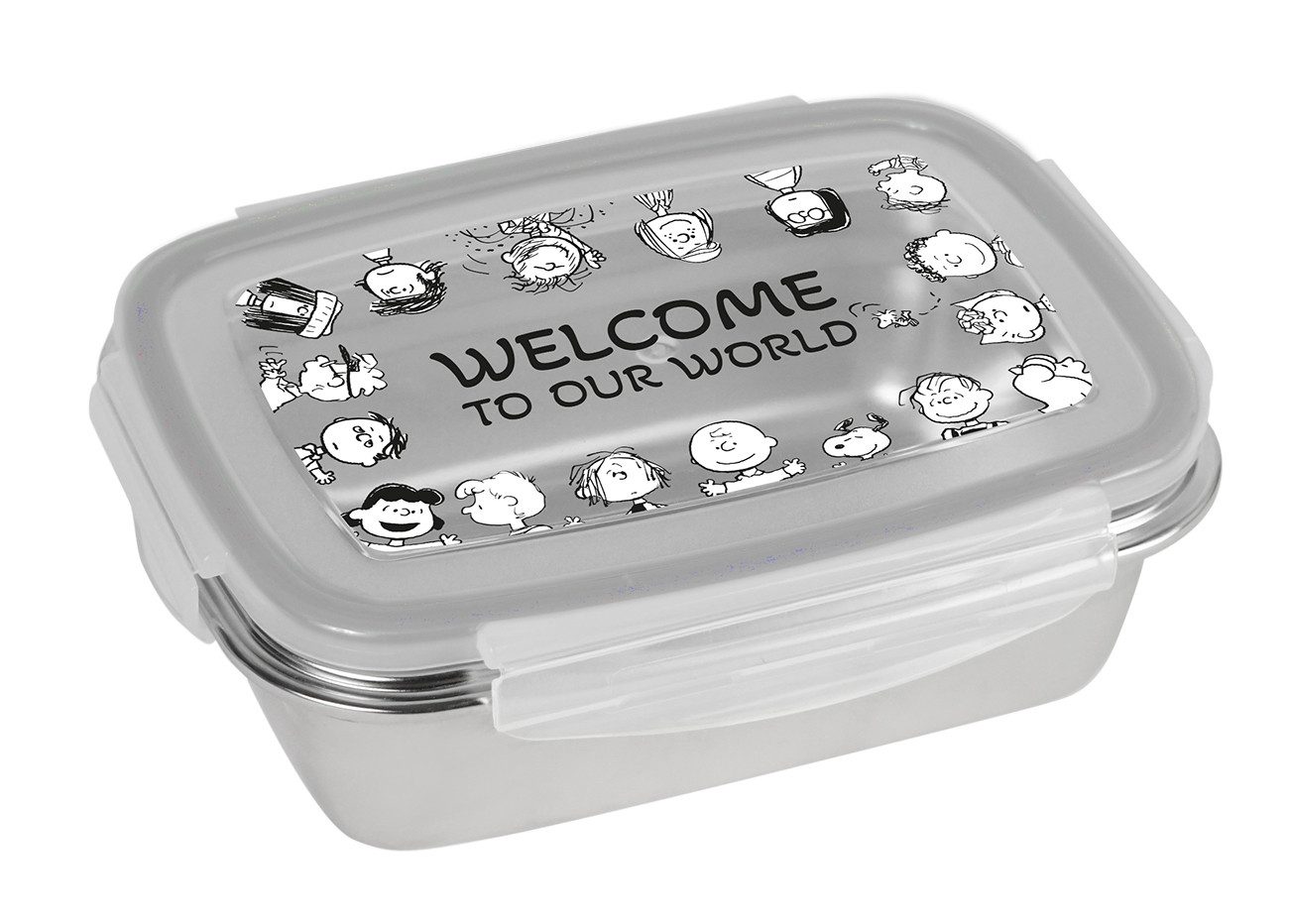 Geda Labels GmbH Lunchbox Peanuts Comic Edition 850ml, Edelstahl, (1-tlg), Weiß, 850ml, spülmaschinengeeignet (Nur Behälter, ohne Deckel)