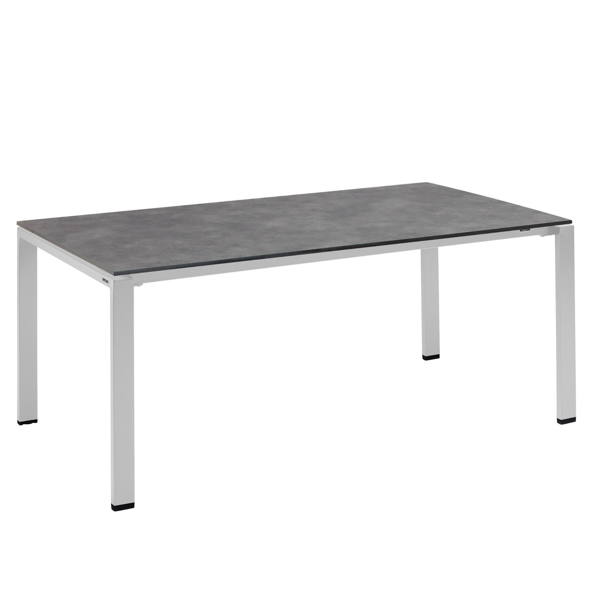 Gartentisch Kettler Tisch Set Float Silber Gestell 180 x 95 und Schieferplatte