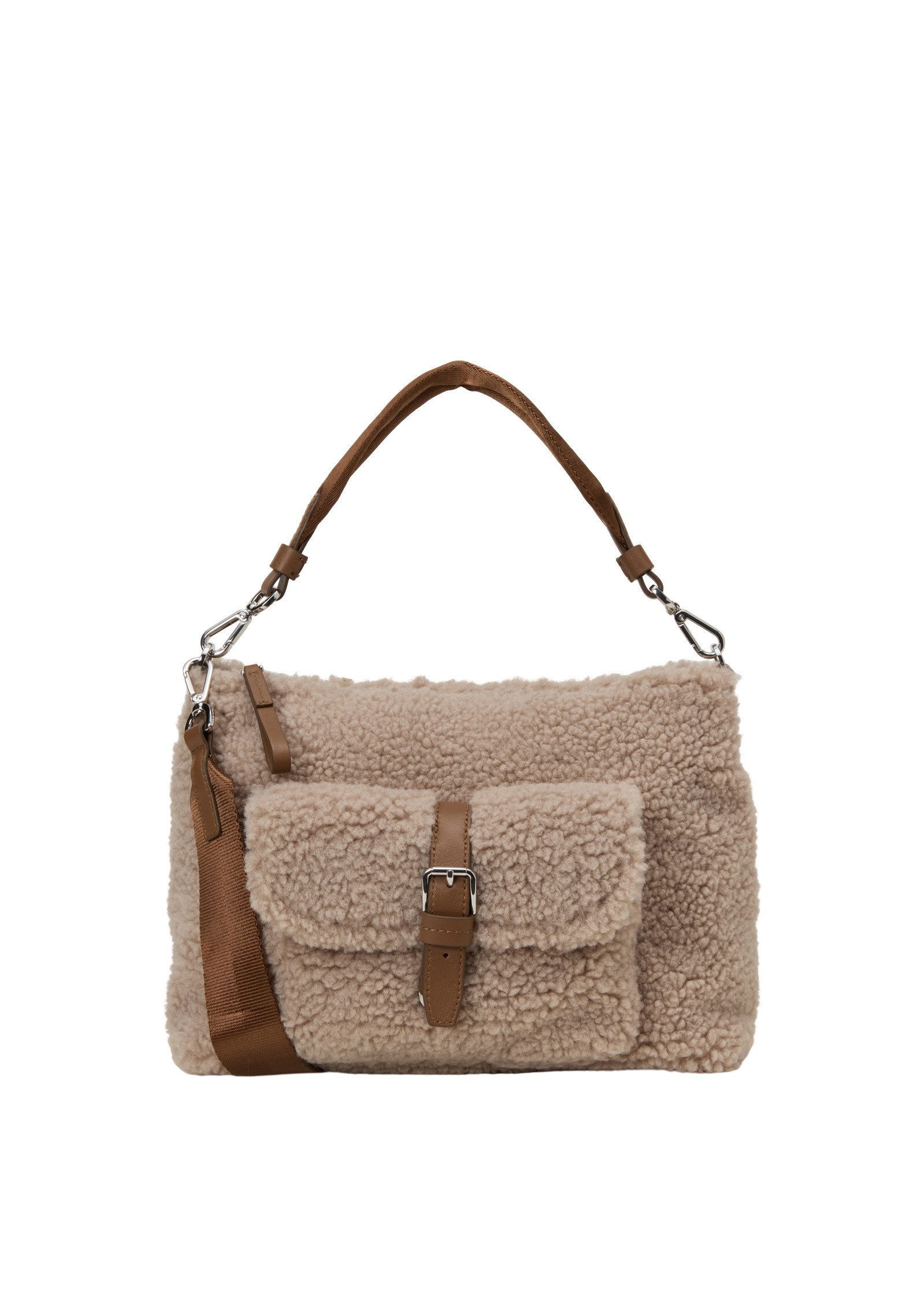 Marc O'Polo Umhängetasche aus flauschigem Teddyfell