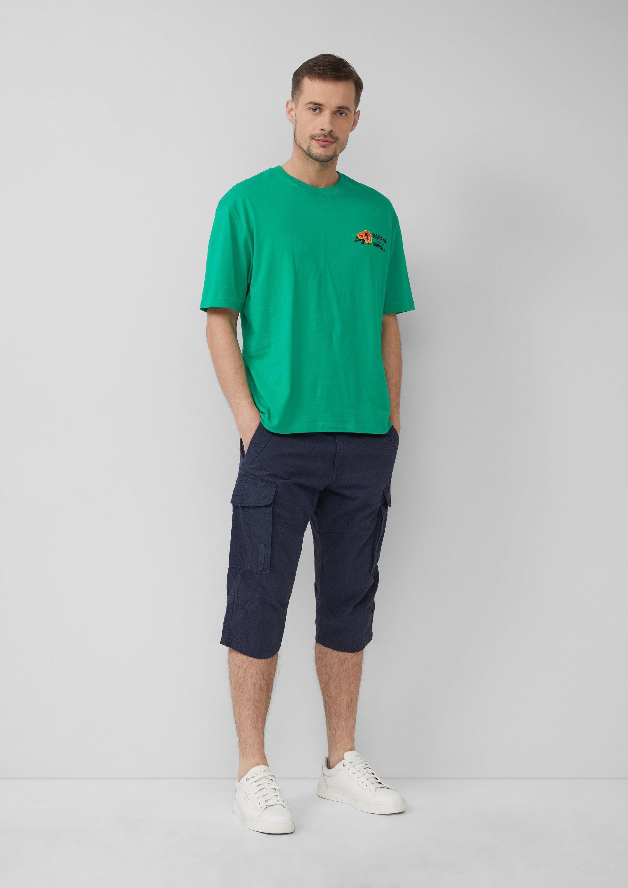 s.Oliver Shorts Bermuda FILE File: Gemusterte Cargo-Bermuda aus Baumwollmix im Relaxed Fit