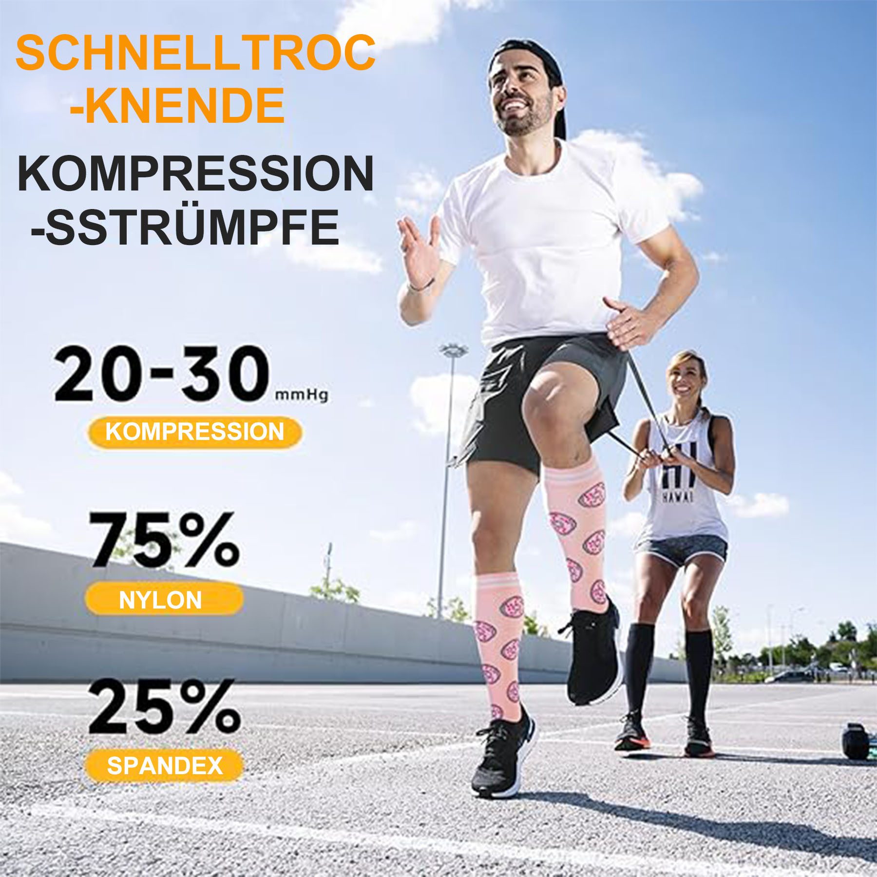 Mutig Kompressionsstrümpfe 6 Paar Kompressionsstrümpfe 18-30mmHg,Stützstrümpfe für Damen & Herren (für Flug, Sport, Laufen, Radsport, Krankenschwester,Schwangerschaft, 6 Paar Medizinstrümpfe für Krankenschwestern auf Flugreisen) Bunte Stützstrümpfe, Abgestufte Kompression, Hoher Tragekomfort