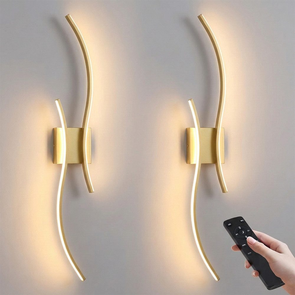 Rosnek Wandleuchte Kabellose LED Wandleuchte, wiederaufladbar, dimmbar mit Fernbedienung, LED fest integriert, 3000–6000K stufenlos, Touch-Steuerung, für Wohnzimmer & Schlafzimmer