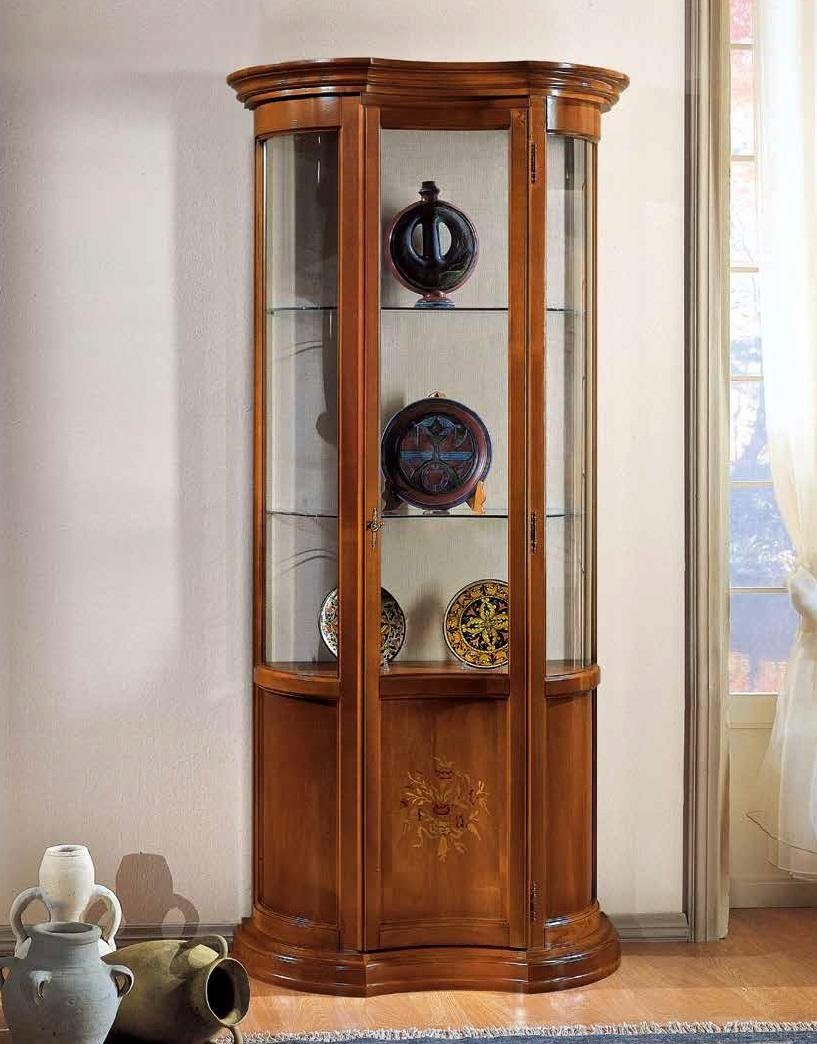 Italienische Vitrine Schränke JVmoebel Luxus Möbel Vitrine Anrichte Design Braun Holz