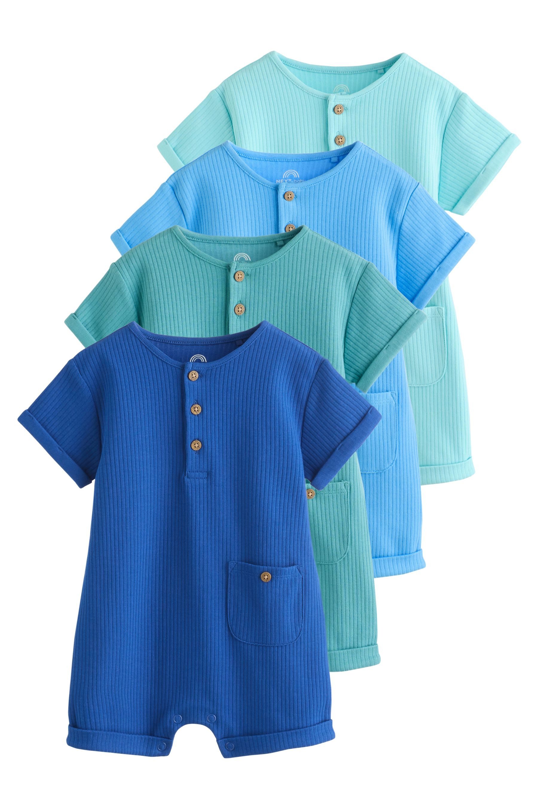 Next Strampler Baby Strampler mit geknöpftem Stehkragen, 4er-Pack (4-tlg)