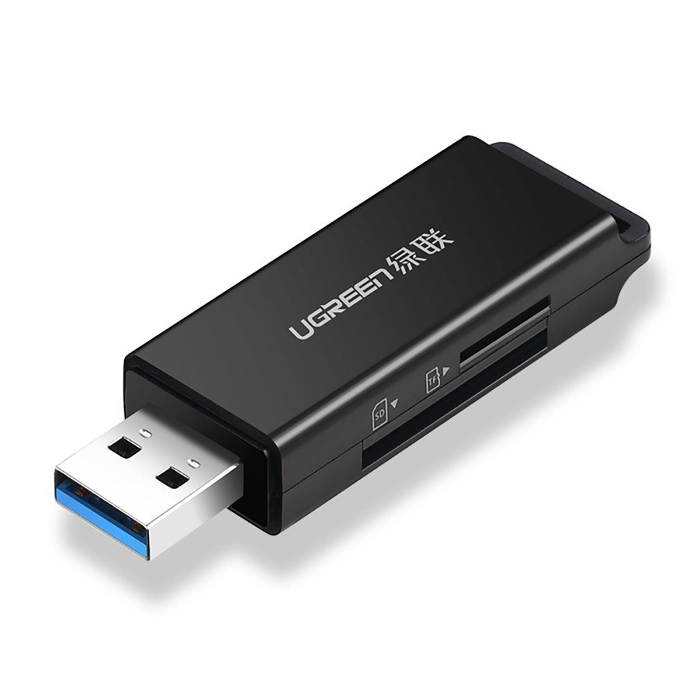 Speicherkartenleser tragbarer TF/SD-Kartenleser für USB 3.0, Schwarz
