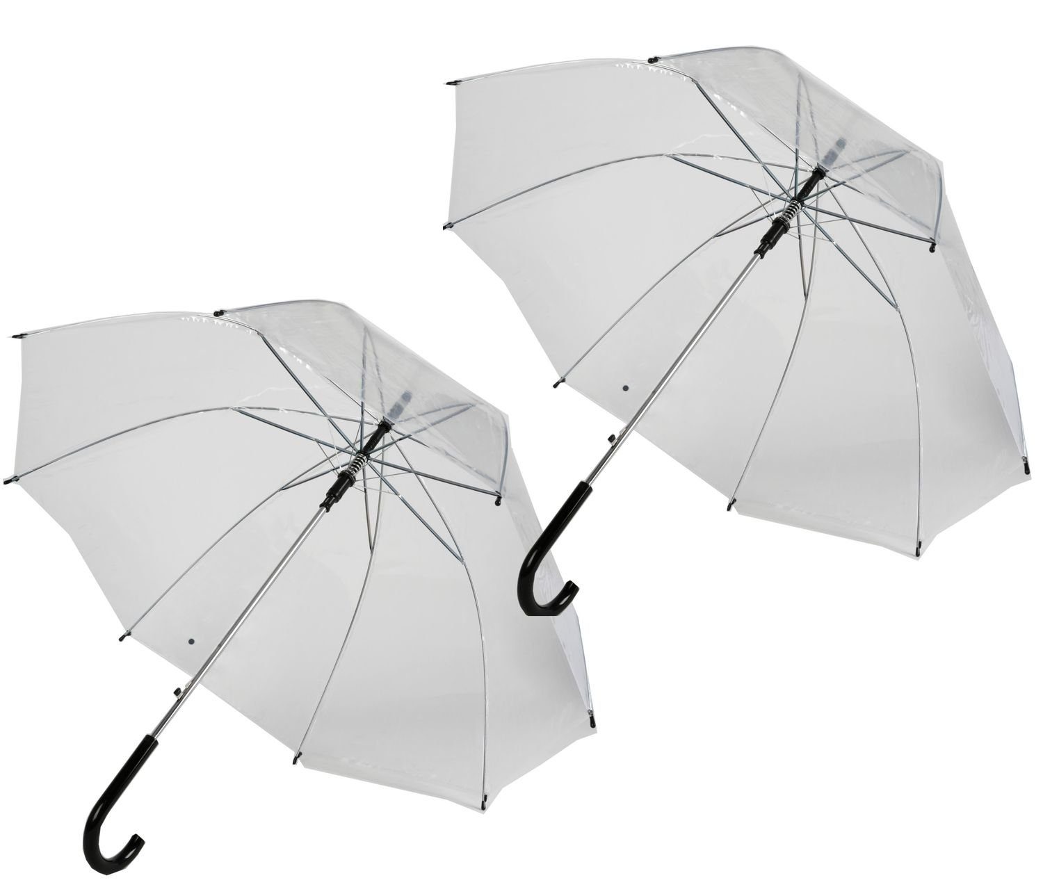 BURI Stockregenschirm 2 Automatik Stock-Regenschirm transparent günstig online kaufen