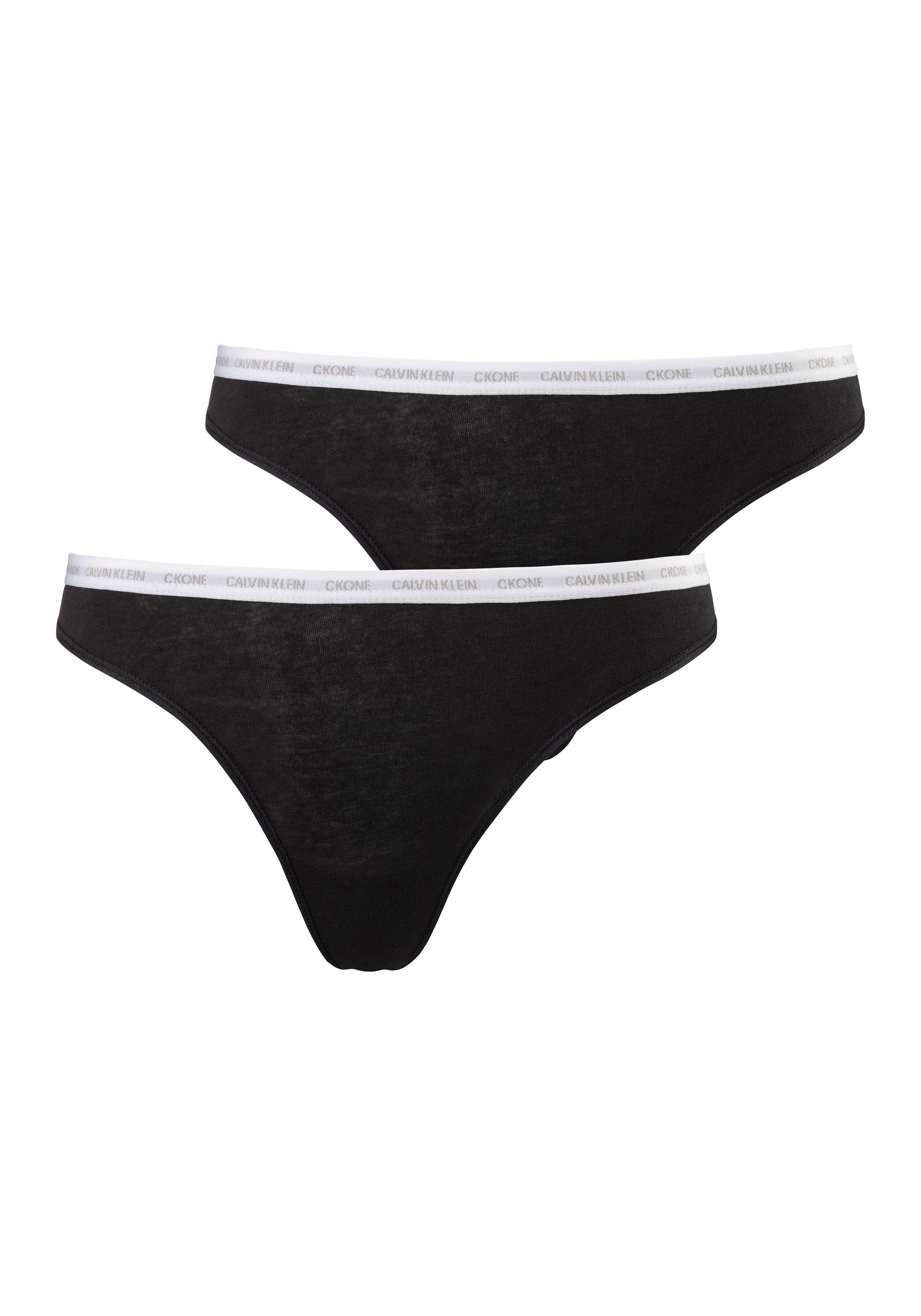 Calvin Klein Underwear T-String CK mit Logobündchen schwarz ONE