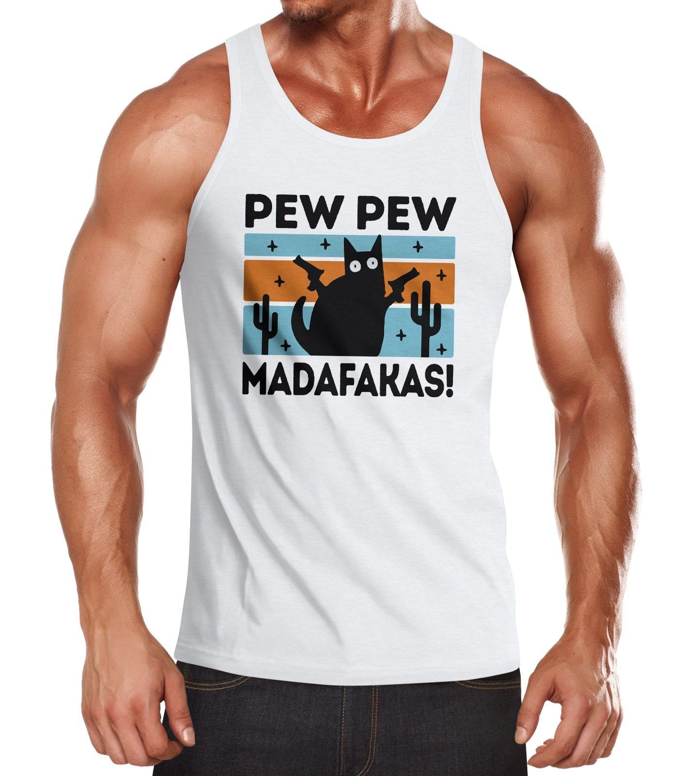MoonWorks Tanktop Herren Tanktop Pew Pew günstig online kaufen