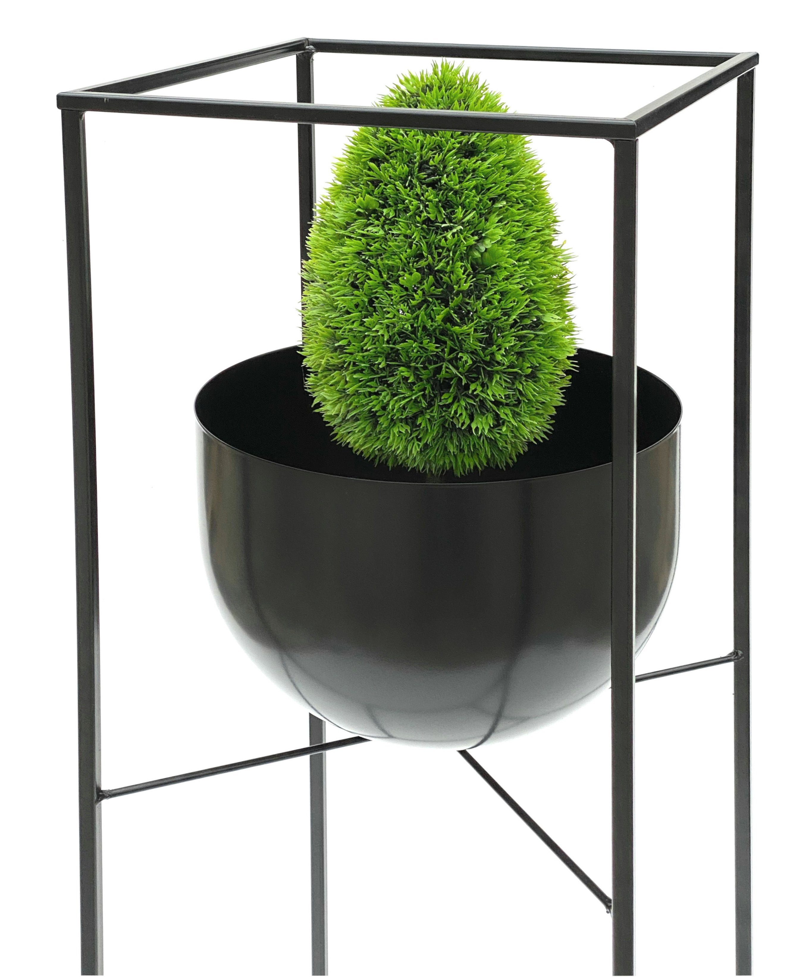 DanDiBo Blumenständer Blumenhocker Metall Schwarz für Innen mit Topf