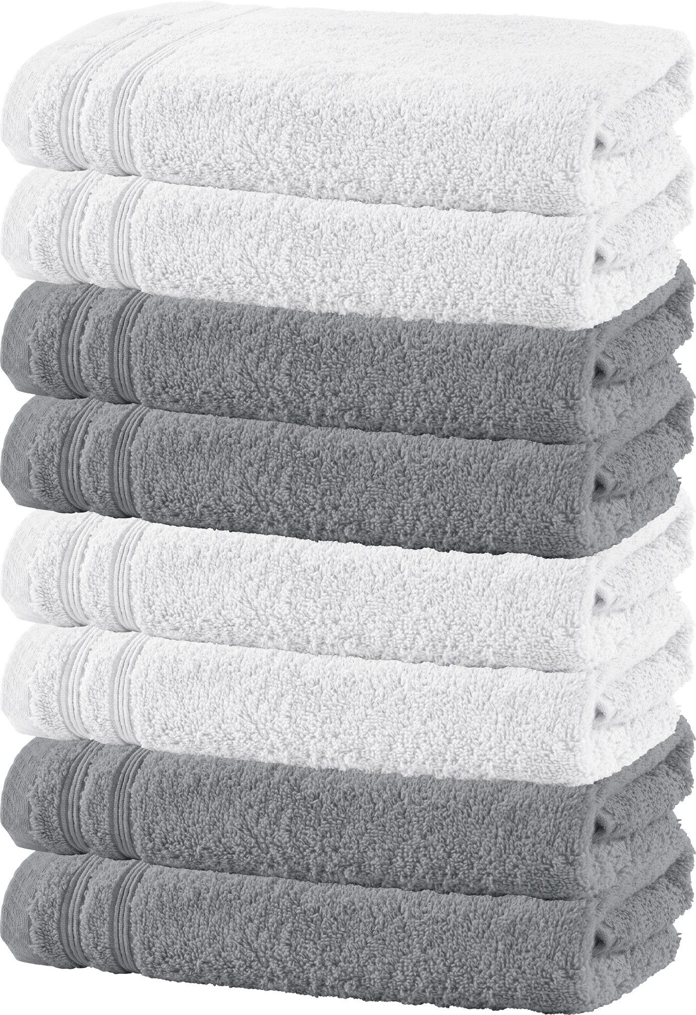 Erwin Müller Handtuch Set Handtuch "Heidelberg" 8er-Pack, Frottier, Walk-Frottier Uni