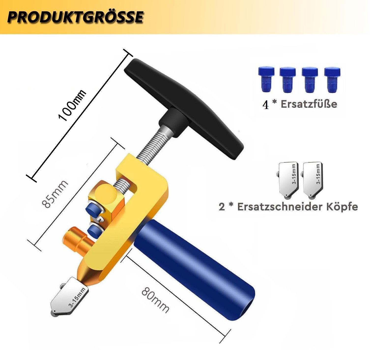 Refttenw Fliesenschneider 2-in-1 Glasschneider, Manueller Fliesenschneider günstig online kaufen