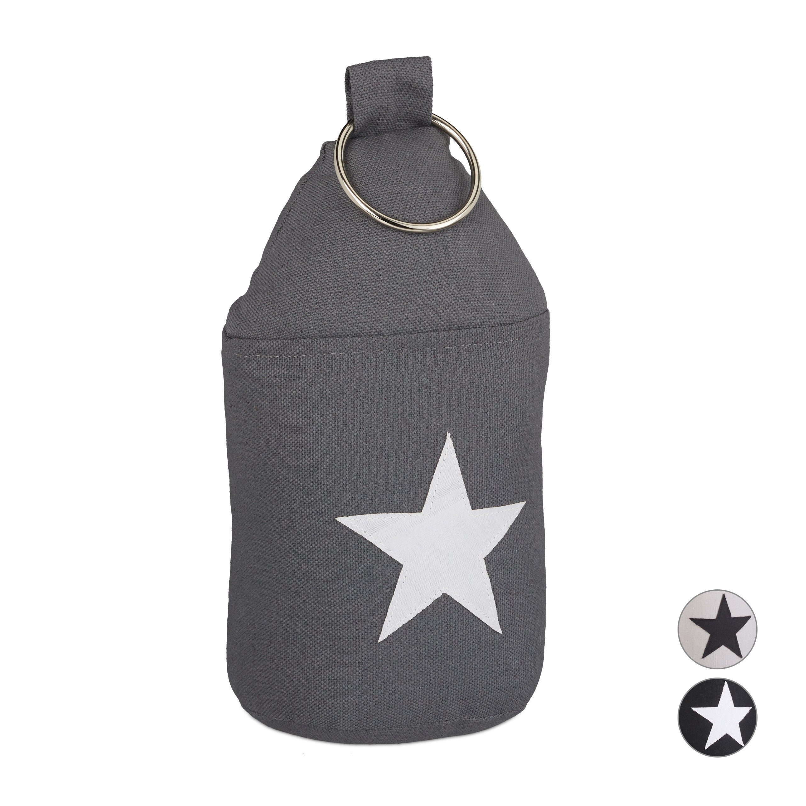 relaxdays Türstopper Stern mit Griff, Dunkelgrau günstig online kaufen