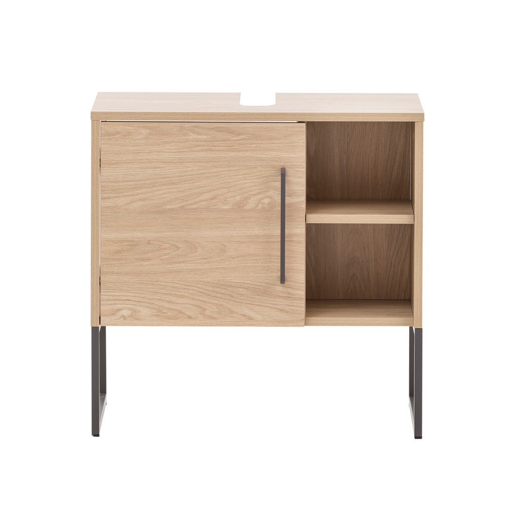 Lomadox Waschbeckenschrank LIMOGES 60 cm -80 in Eiche hell Nb., B/H/T: ca. 60,4/59,5/33 cm