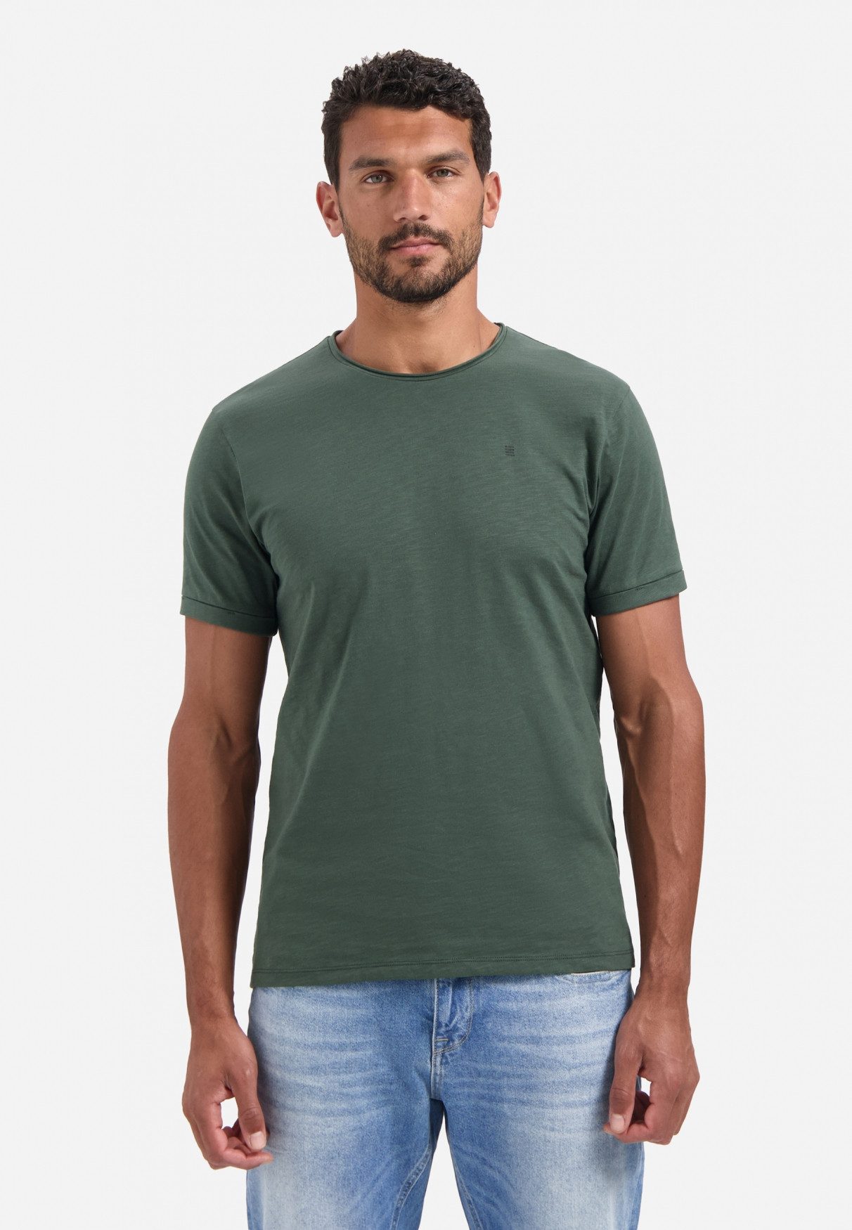 NO EXCESS T-Shirt No Excess Slub-T-Shirt mit Rundhalsausschnitt