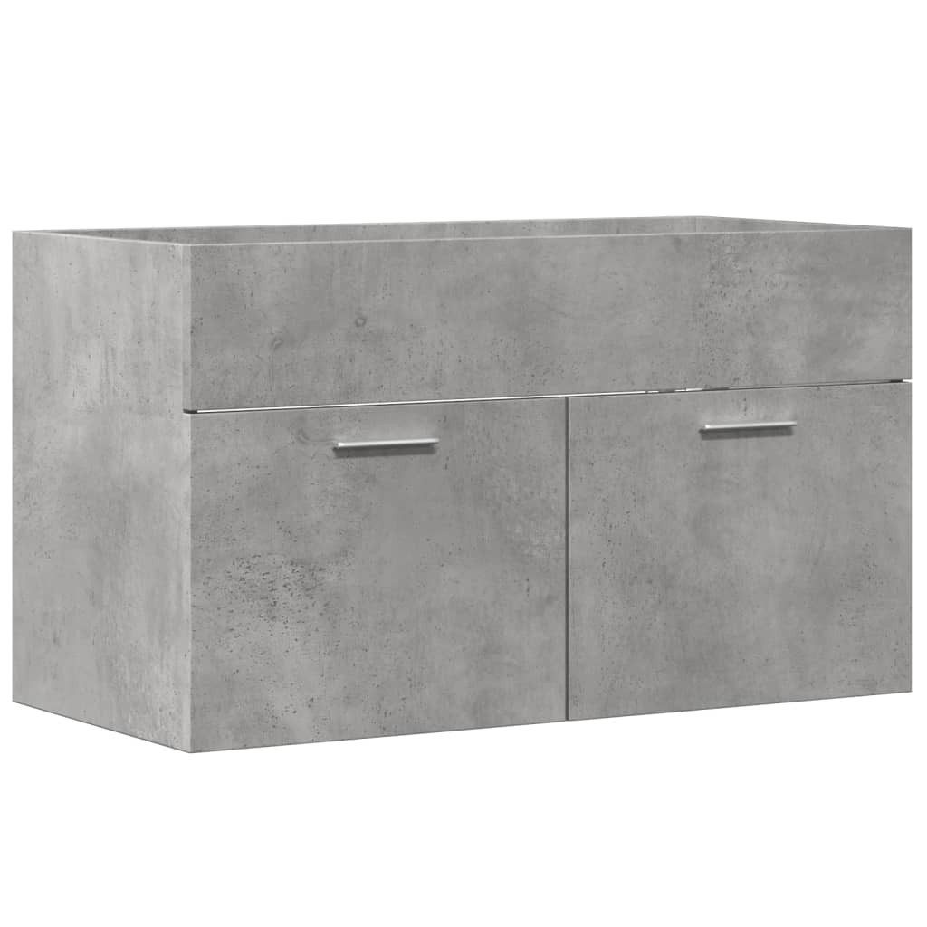 vidaXL Badezimmer-Set Waschbeckenunterschrank Betongrau 80x38,5x46 cm günstig online kaufen