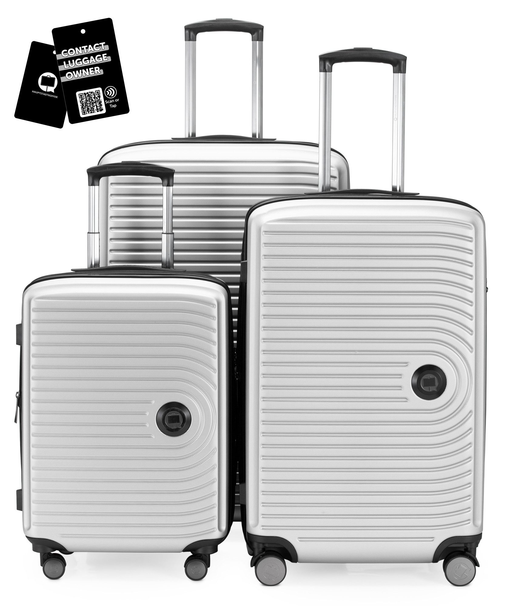 Hauptstadtkoffer Hartschalen-Trolley Mitte, 4 Rollen, 3er Koffer-Set, ineinander stapelbar, TSA