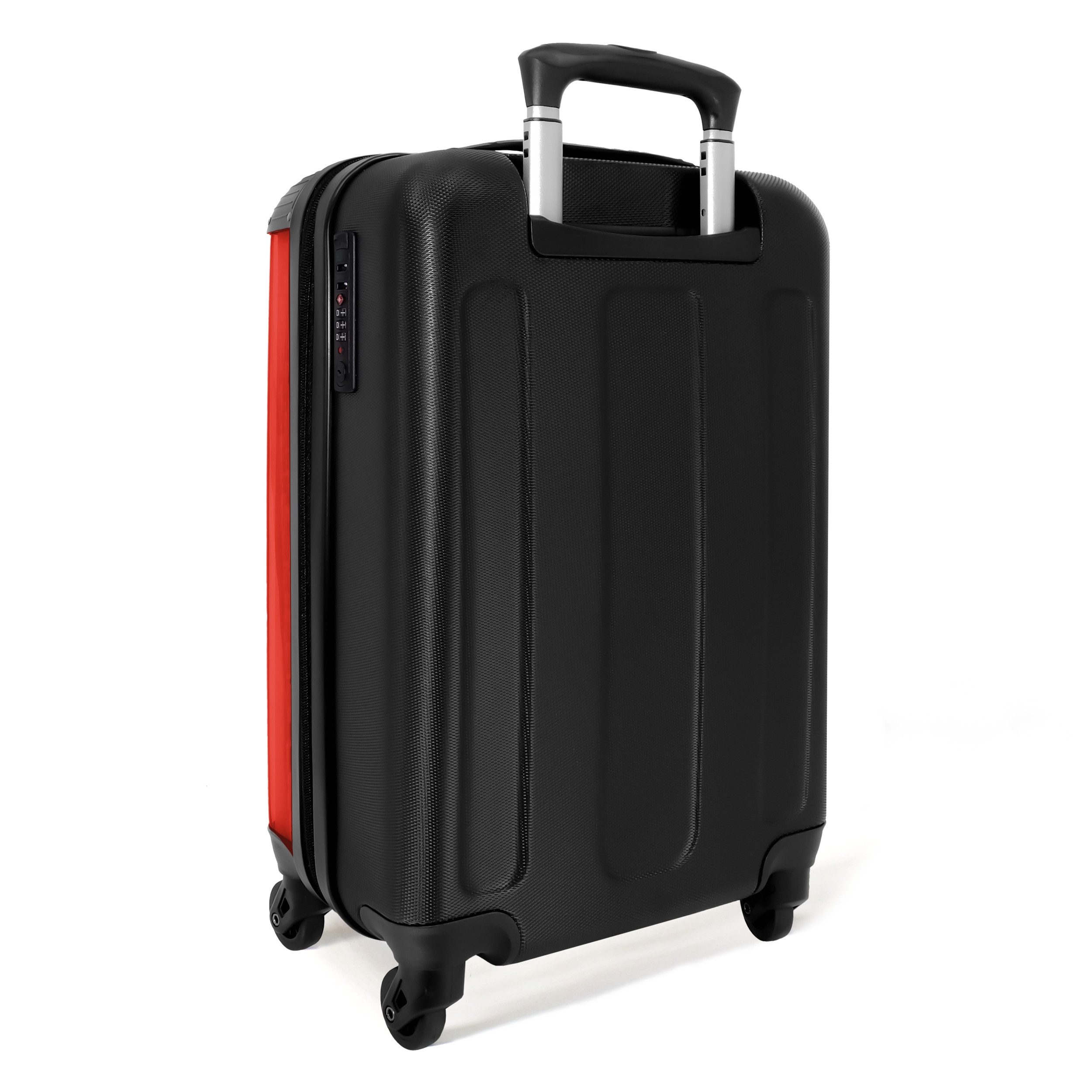 NoBoringSuitcases.com© Hartschalen-Trolley Rote und rosa Streifen mit dem Zitat "la dolce vita". 55x35x20cm, 4 Rollen, Handgepäck Koffer & Trolleys, Luggage, Reisekoffer Frauen