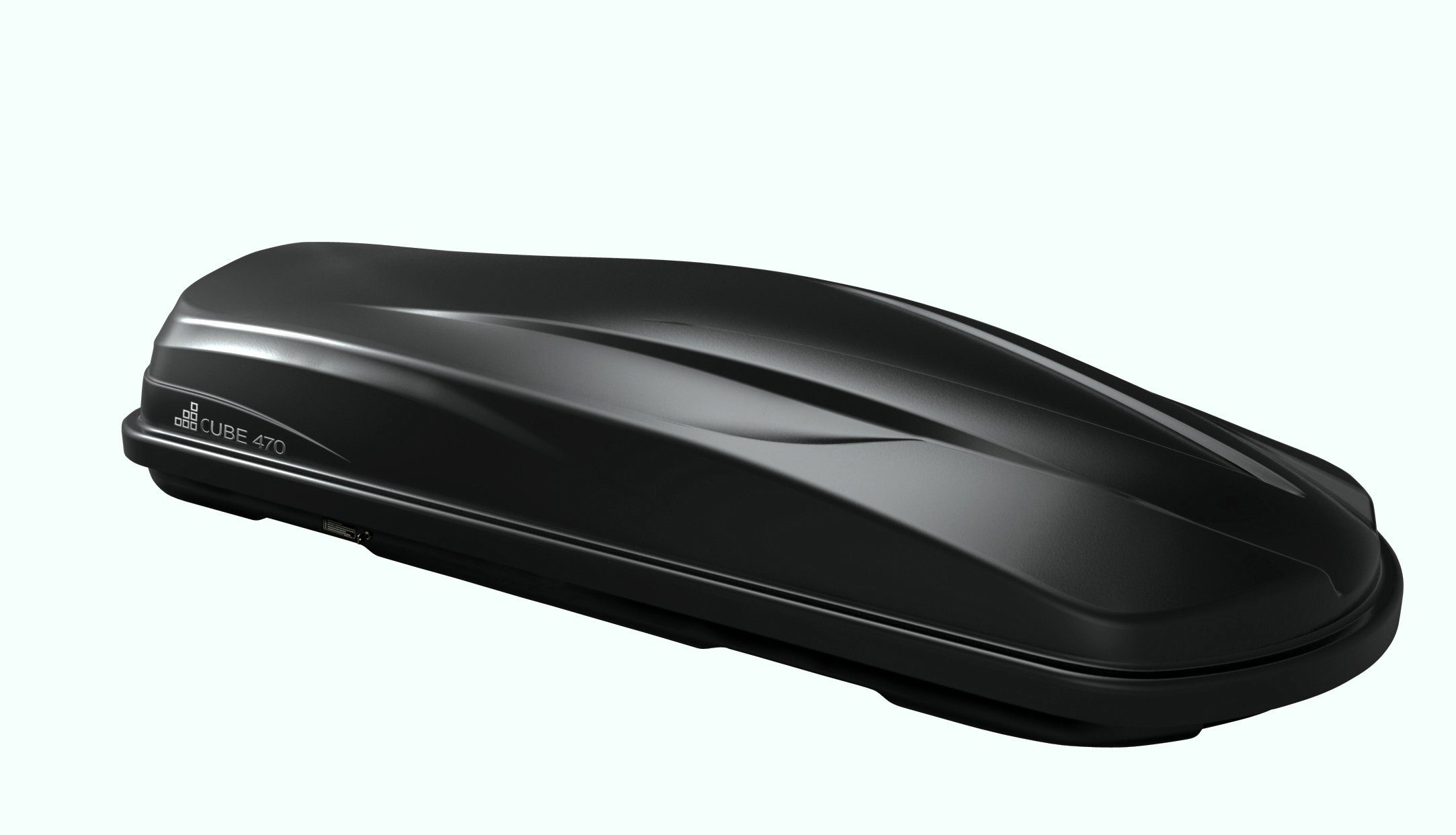 Delta mit VDP schwarz CUBE470 + (W204) Dachträger glänzend Dachbox, Mercedes Türer) kompatibel 2007-2013 Liter Dachbox 470 (4 C VDP