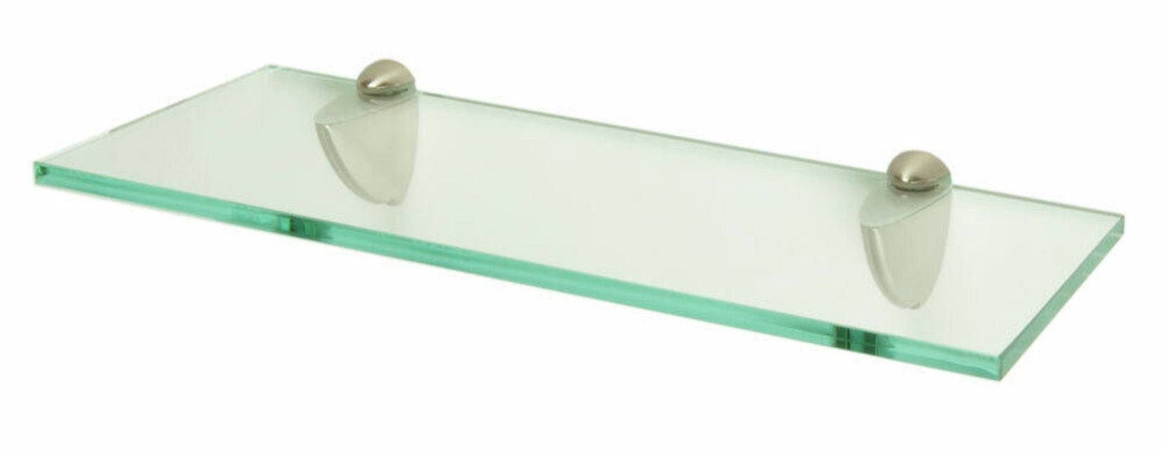 dieGlasschmiede Wandregal Glasregal Glas, Ablage aus Metall 100cm, - Regal inkl. Wandhalter 2 Wandablage 20 Glasablage Klarglas