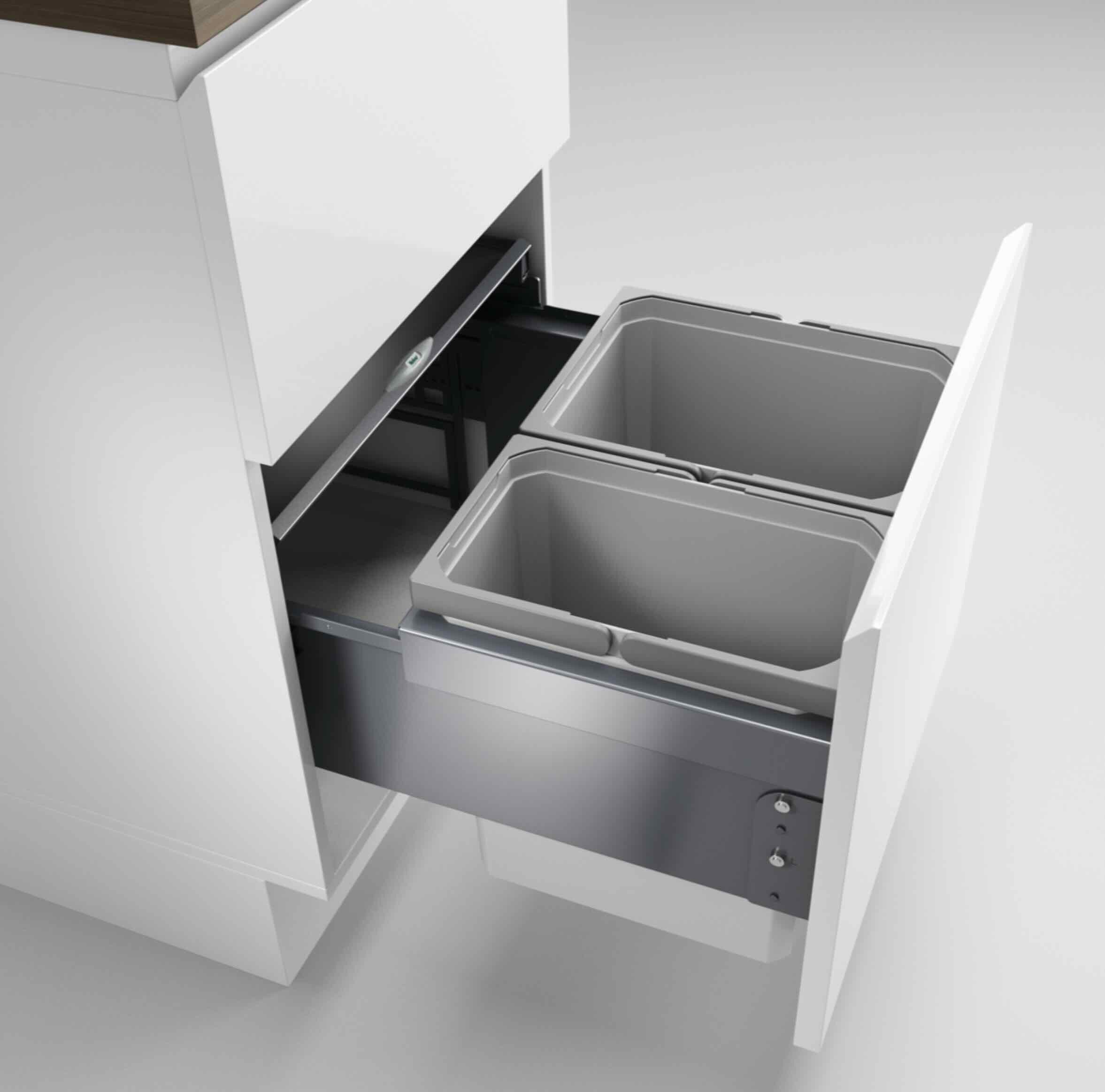 Naber Einbaumülleimer NABER Cox® Base 360 K/500-2, ohne Biodeckel, hellgrau, H 360 mm