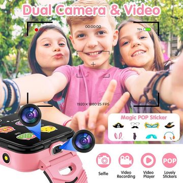 Smooce Für Jungen und Mädchen: Telefon mit 24 Spielen und Musik Smartwatch (1.54 Zoll), Mit 14 Themenstilen, Anruf, Dual-Kamera, Taschenlampe, Videorecorder