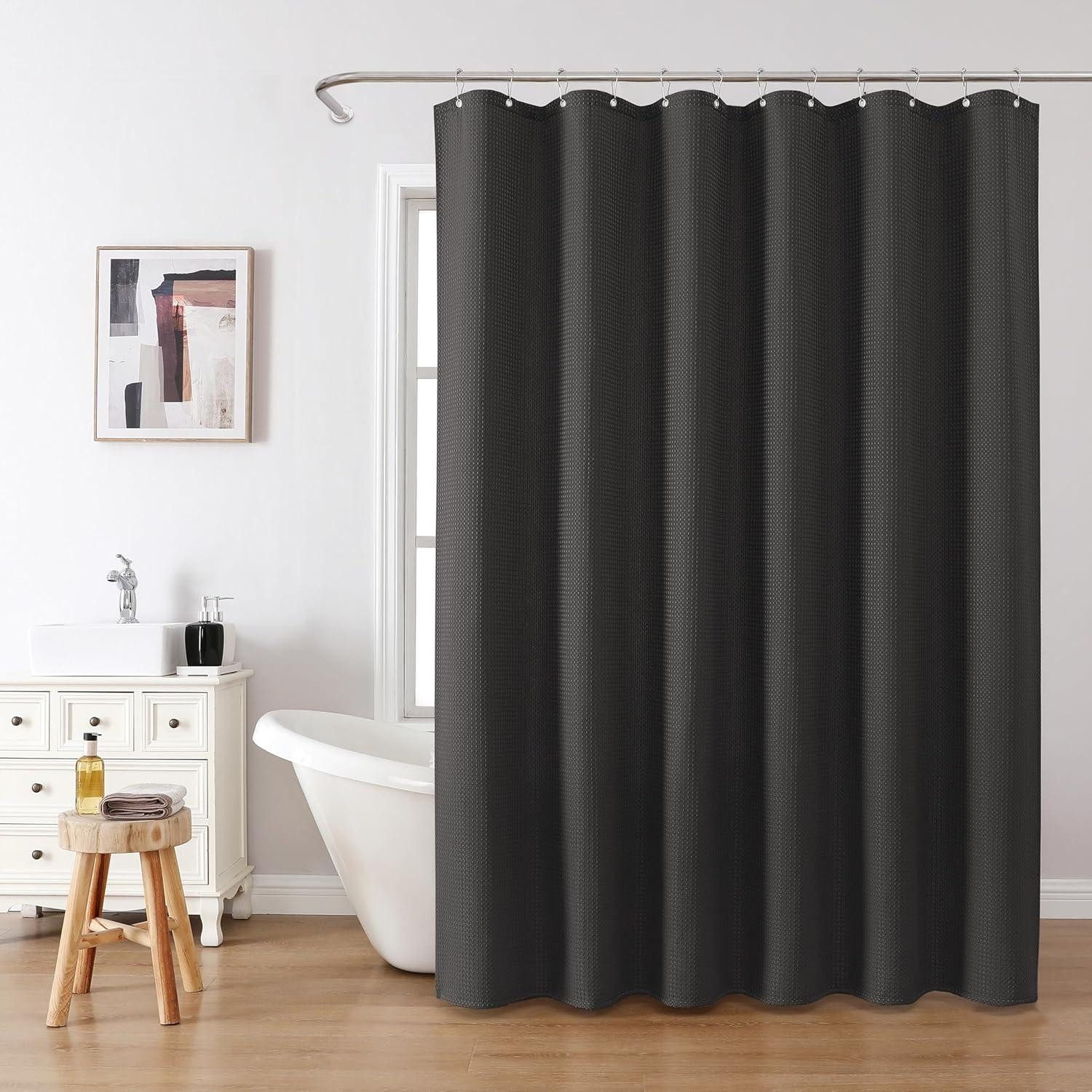 VANZAVANZU Duschvorhang Waffel Duschvorhang Schwarz 182x214cm günstig online kaufen