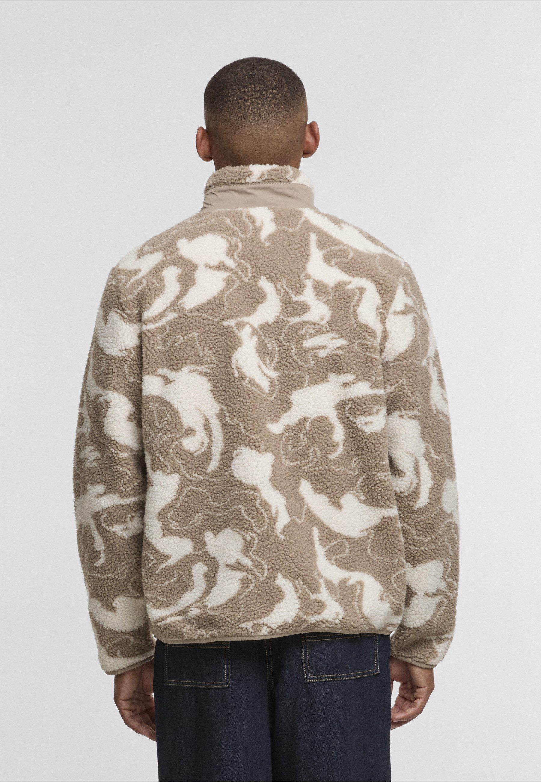 URBAN CLASSICS Allwetterjacke Urban Classics Pattern Teddy Trackjacket (1-St)