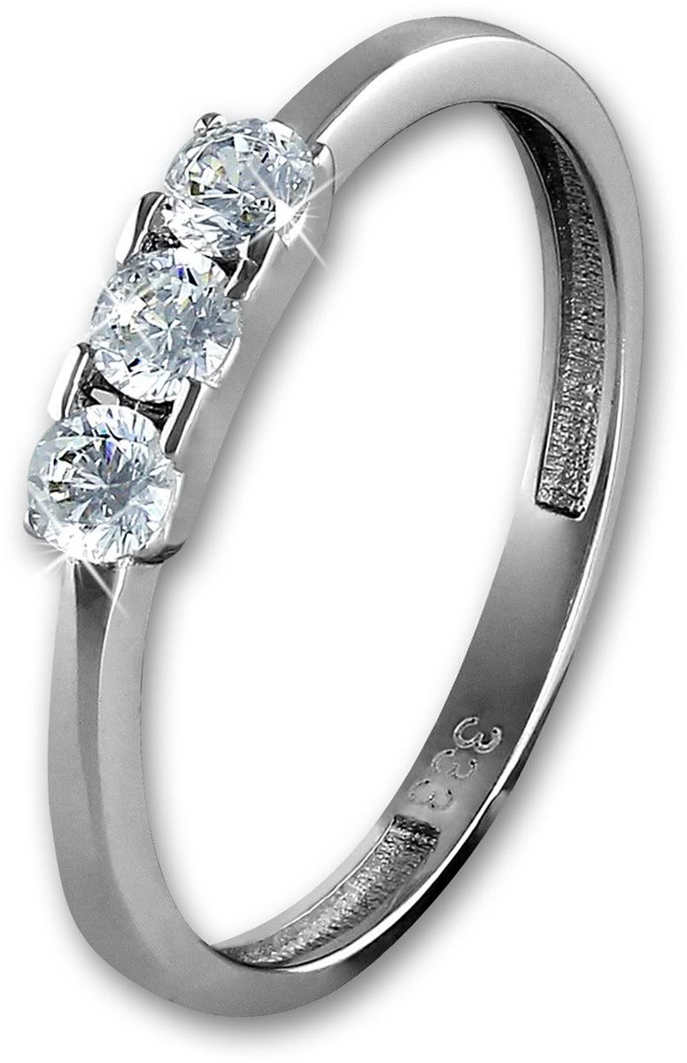 GoldDream Goldring GDR511JX GoldDream Weißgold Damenring 3Zirkonia 8K (Fingerring), Damen Ring 3er Zirkonia aus 333 Weißgold - 8 Karat, Farbe: silber, wei