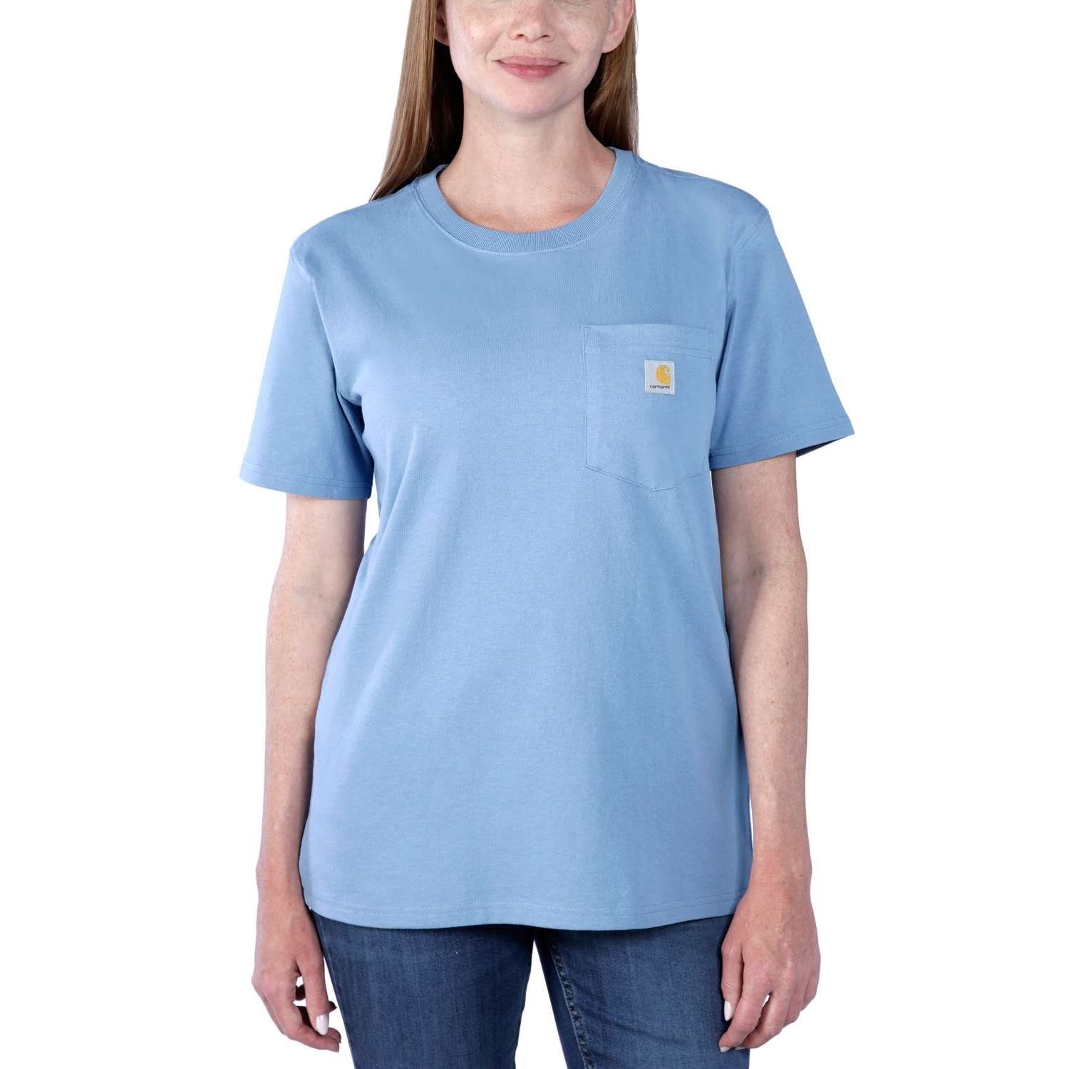 T-Shirt Heavyweight Carhartt T-Shirt Fit Damen Pocket skystone Loose Short-Sleeve Adult Carhartt