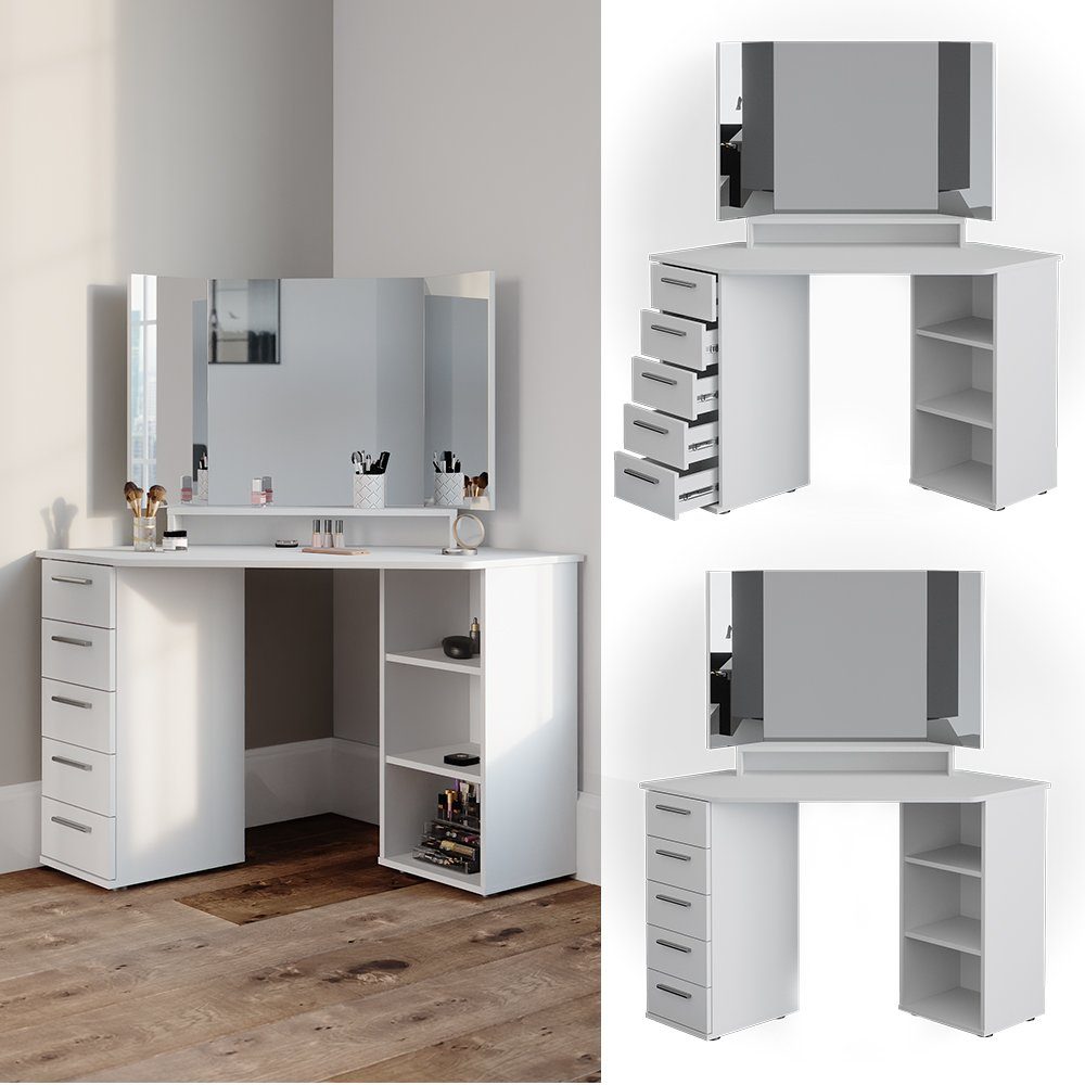 Vicco Schminktisch Sofia, Weiß, 128 cm günstig online kaufen
